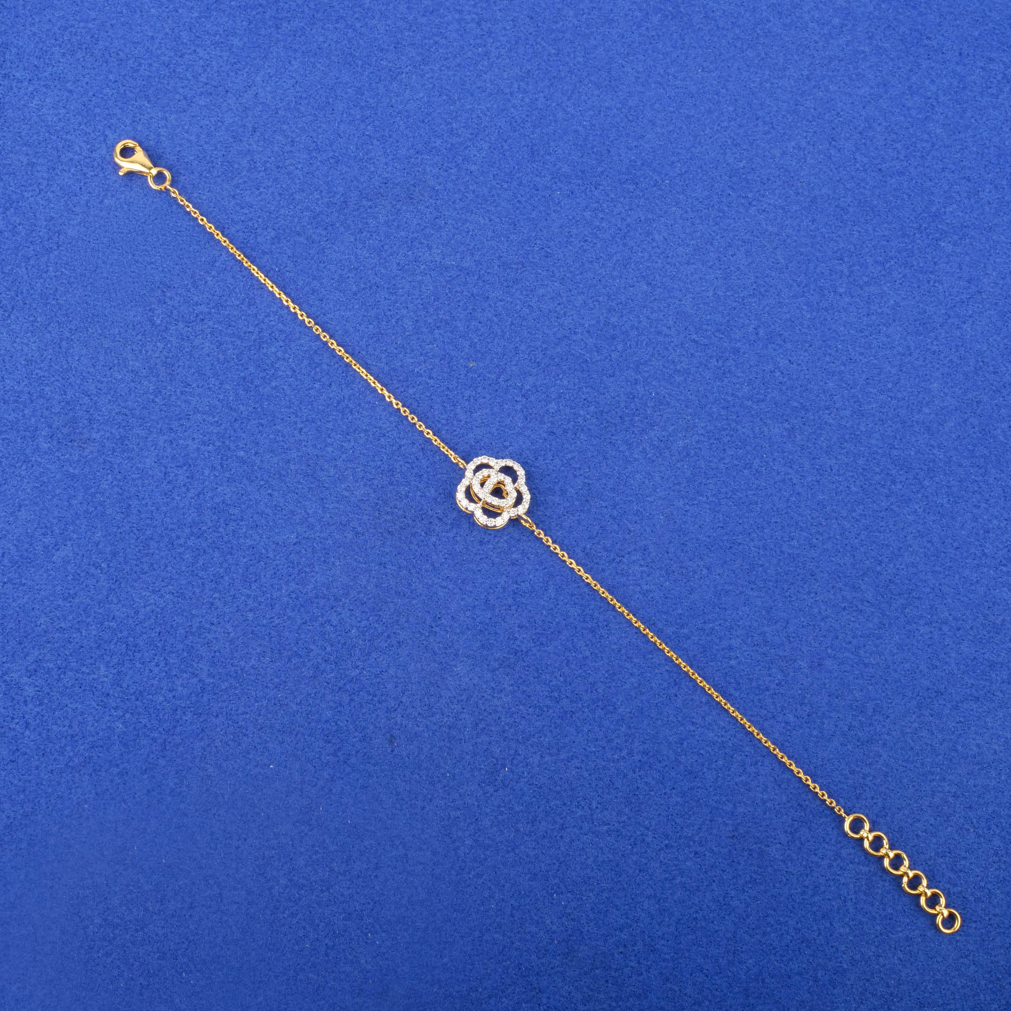 18K Yellow Gold Diamond 'Rose' Bracelet