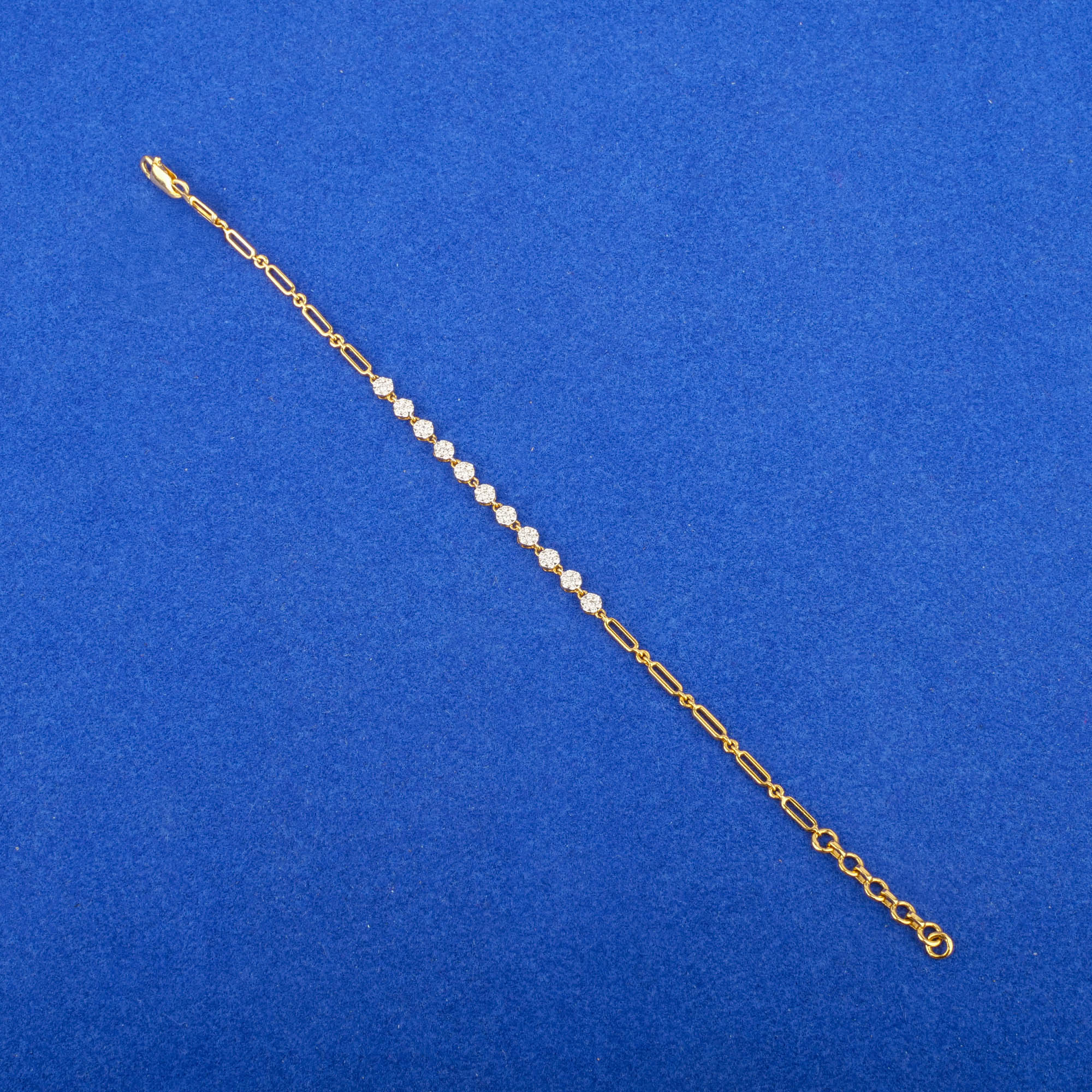 18K Yellow Gold Diamond 'Paperclip' Bracelet