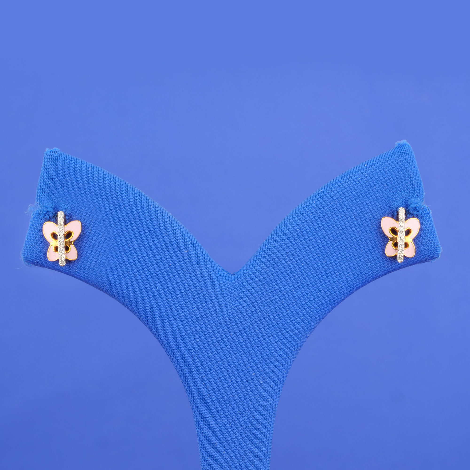 18K Rose Gold Baby Diamond 'Butterfly' Earrings