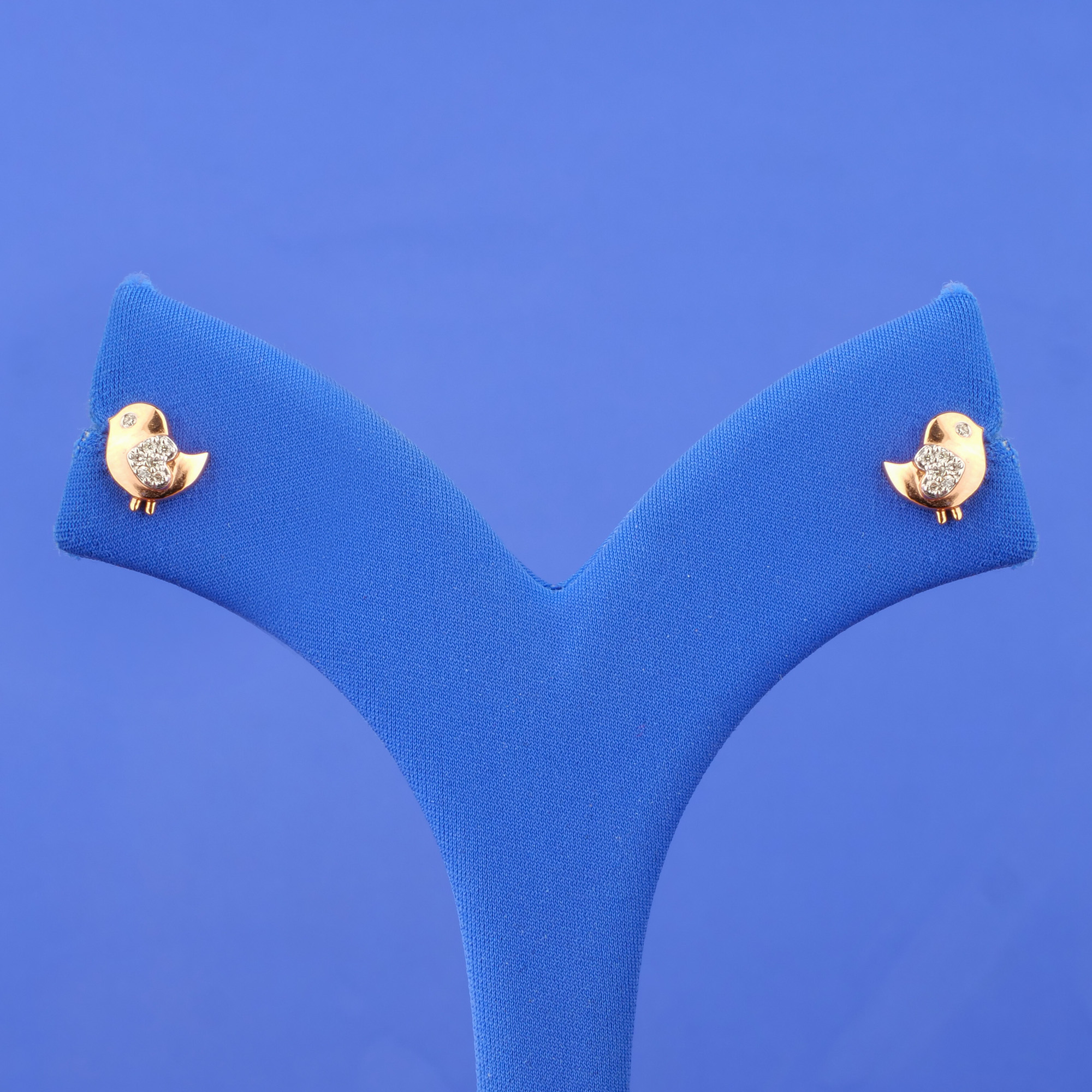 18K Rose Gold Diamond 'Bird' Earrings