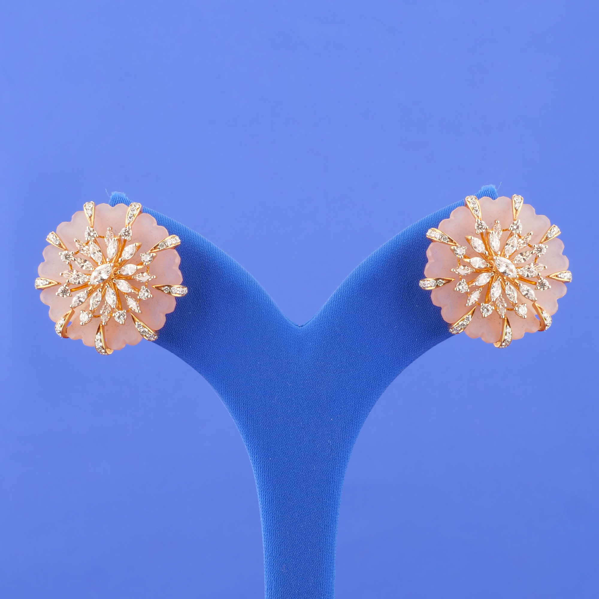 18K RG Diamond Earrings