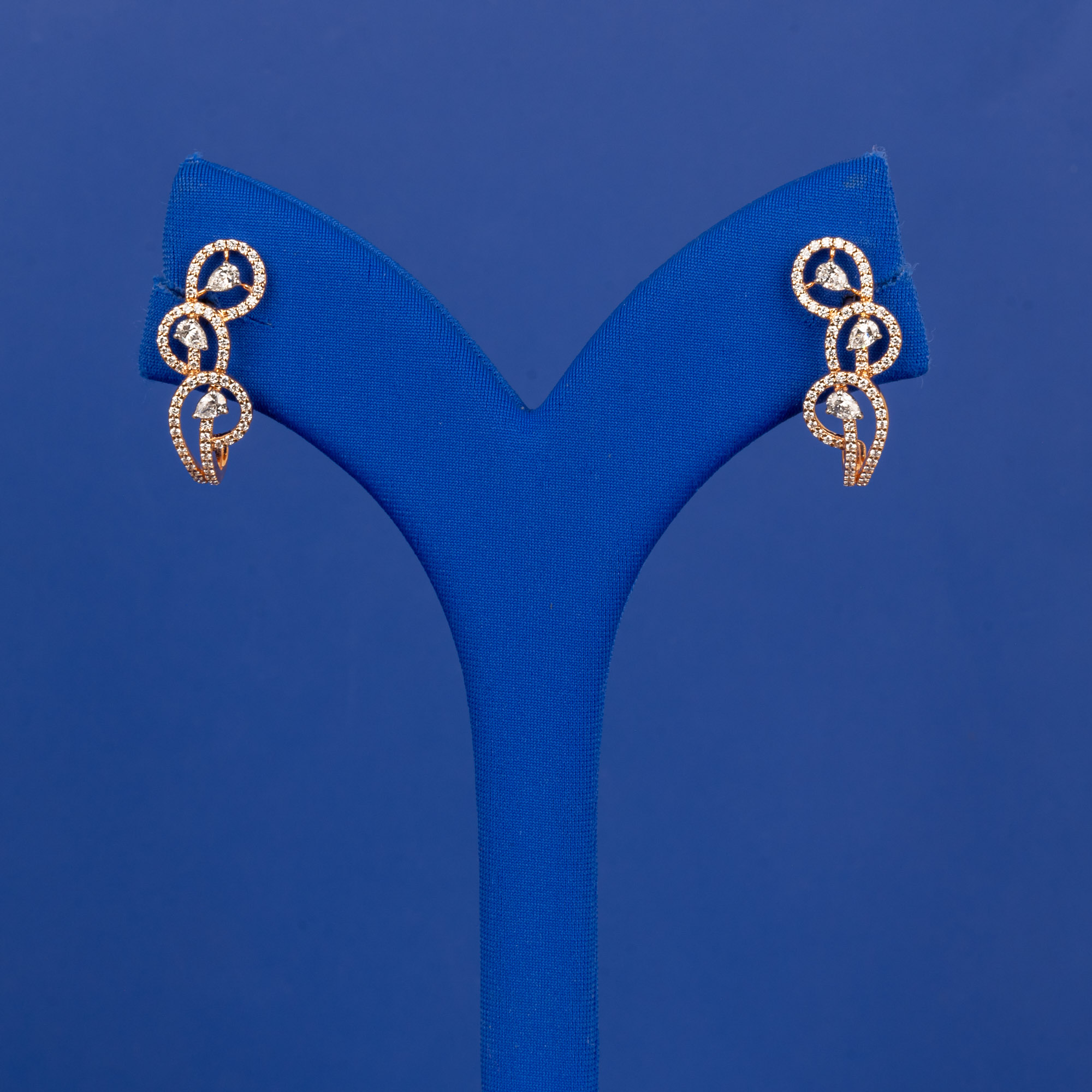 Glimmering Rose 18K Rose Gold Diamond Earrings