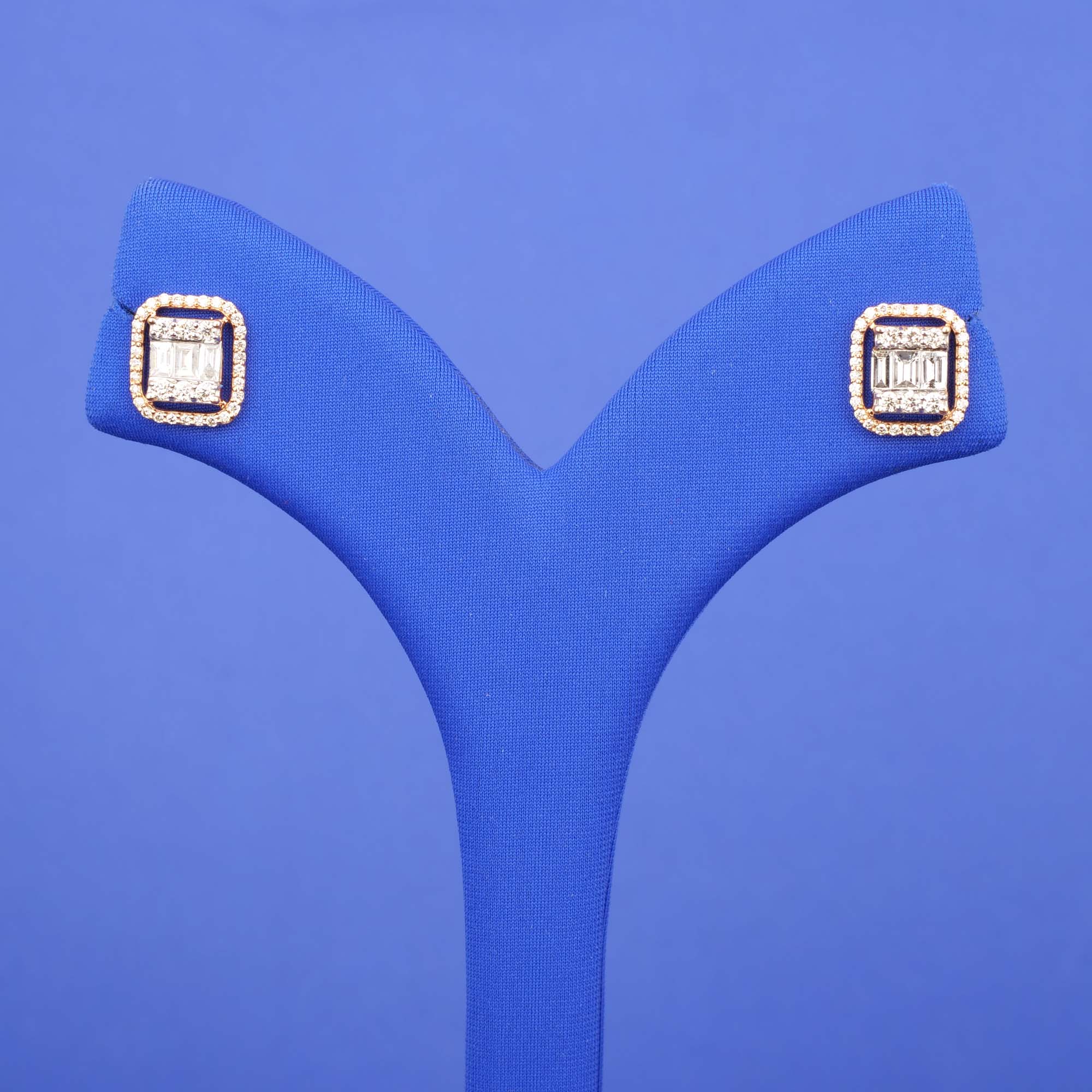 18K RG/WG Diamond Earrings