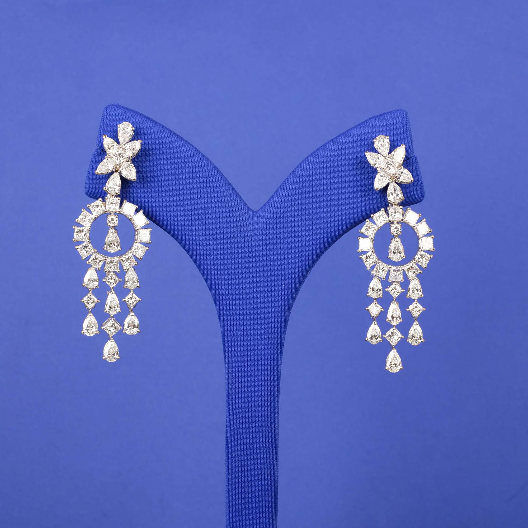 18K WG Diamond Fancy-shape Earrings