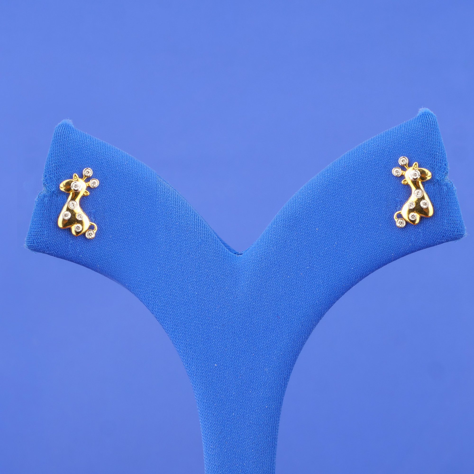 18K Yellow Gold Diamond 'Giraffe' Earrings
