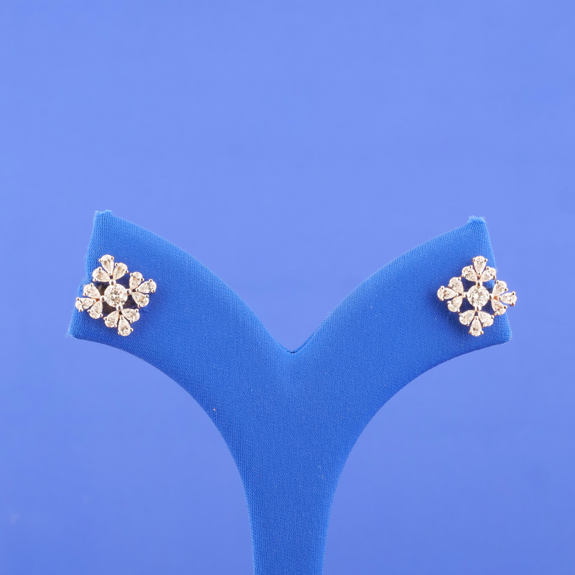 18K Rose Gold Diamond Earrings