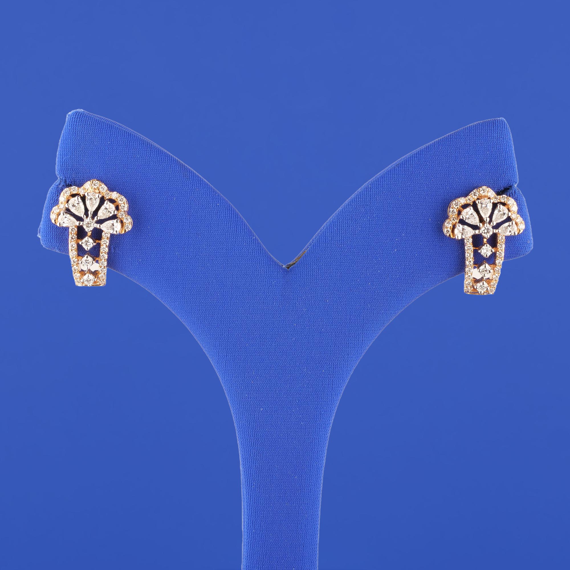 18K Rose Gold Diamond Earrings