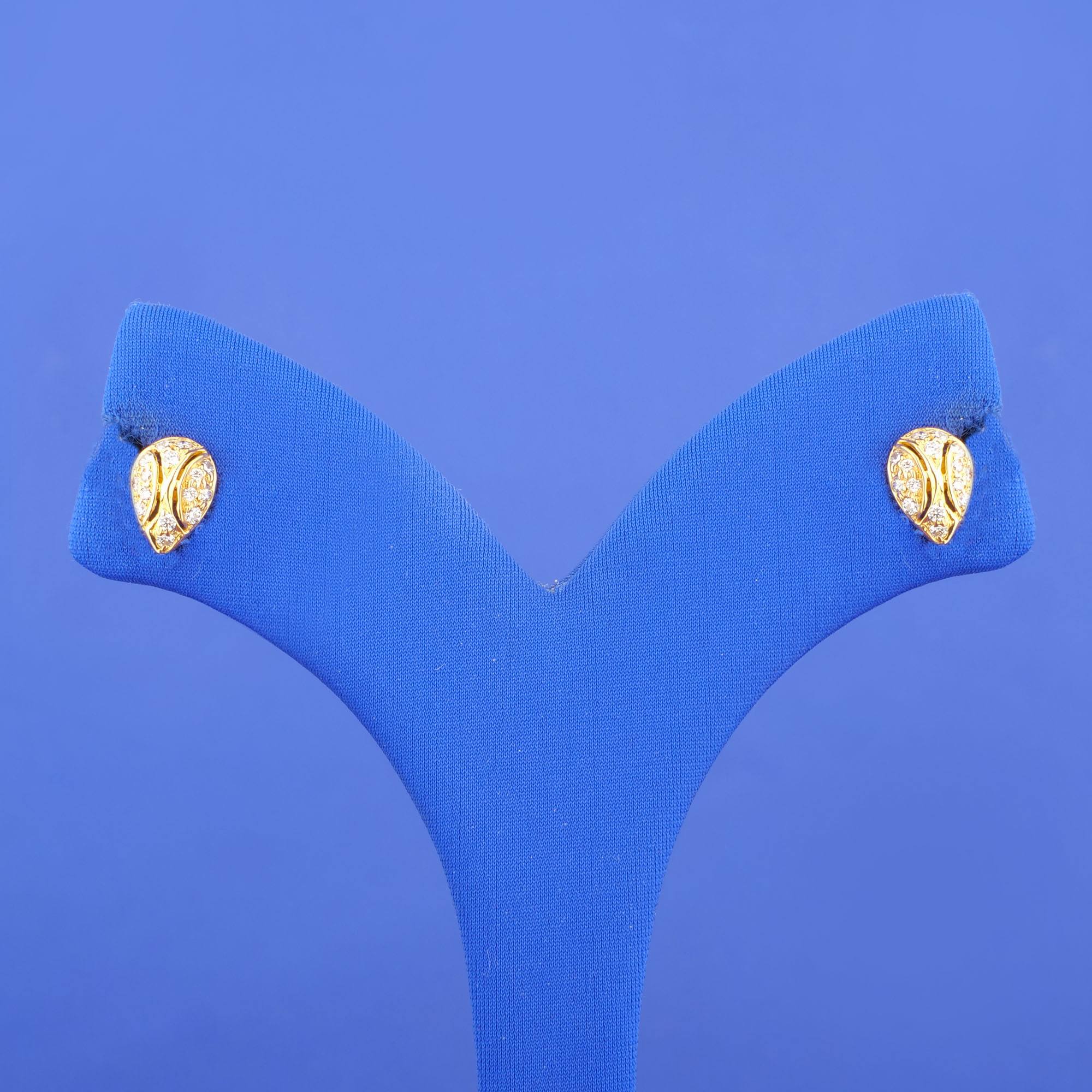 18K Yellow Gold Diamond Earrings