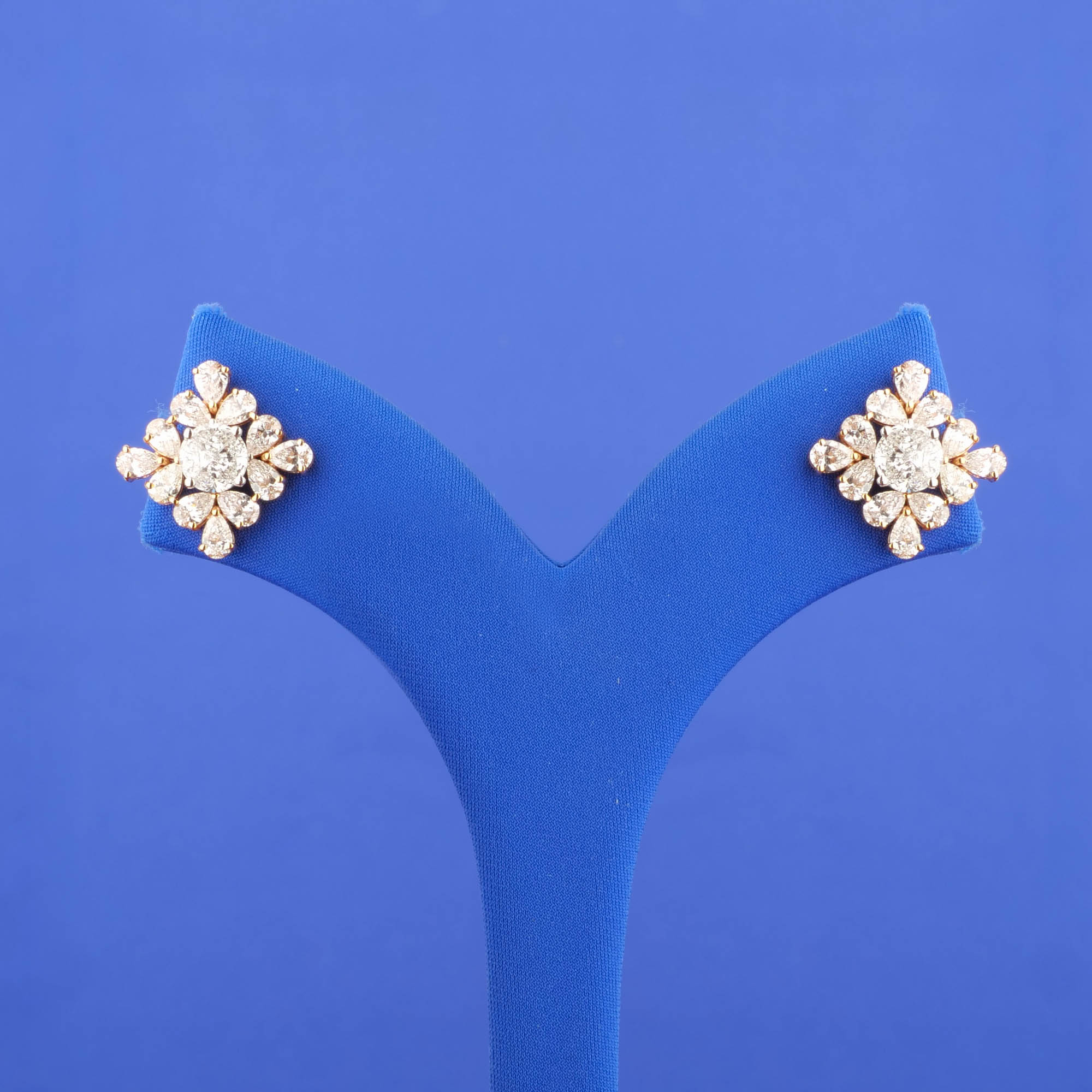 18K Rose Gold Diamond Earrings