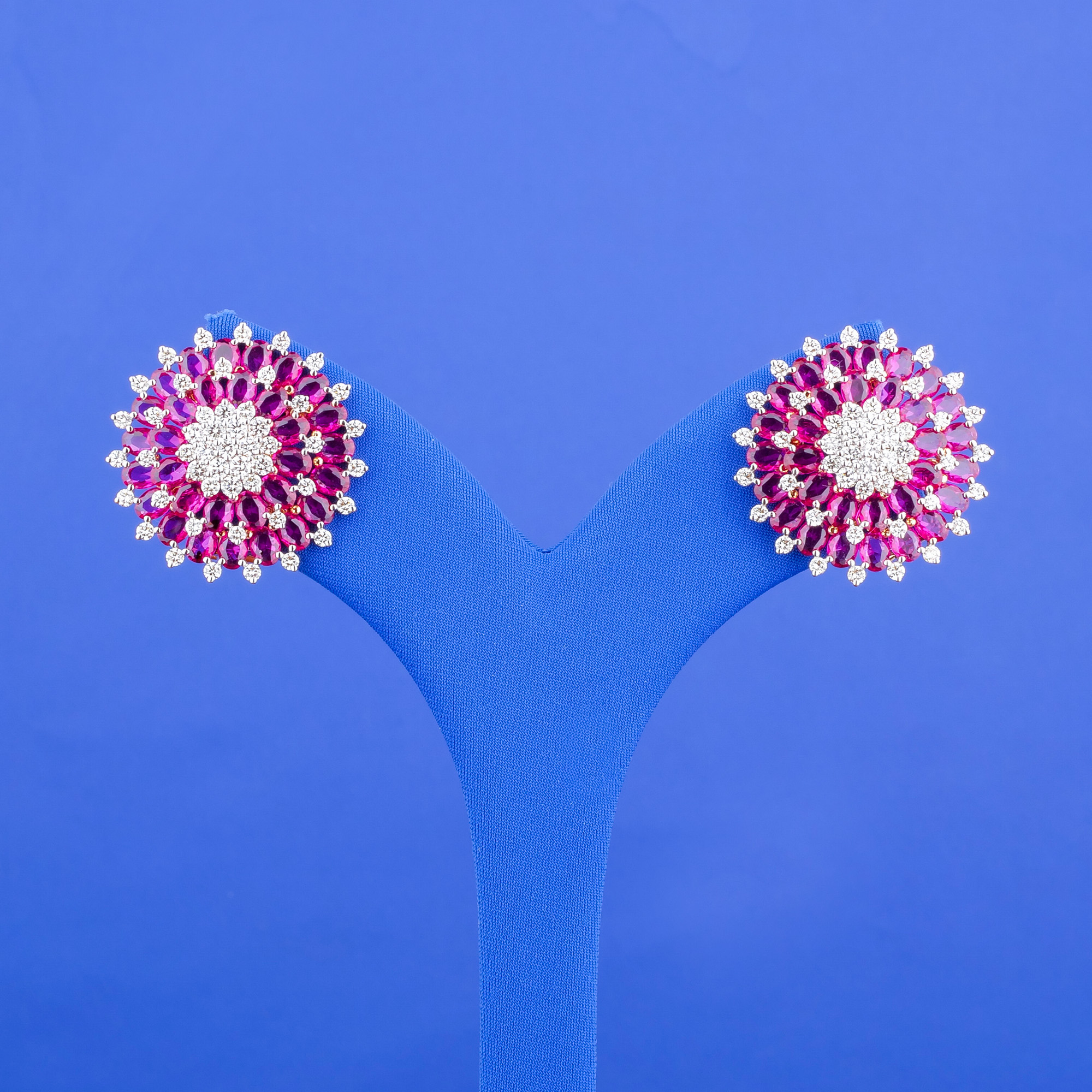 18K Rose Gold Diamond Tourmaline Earrings