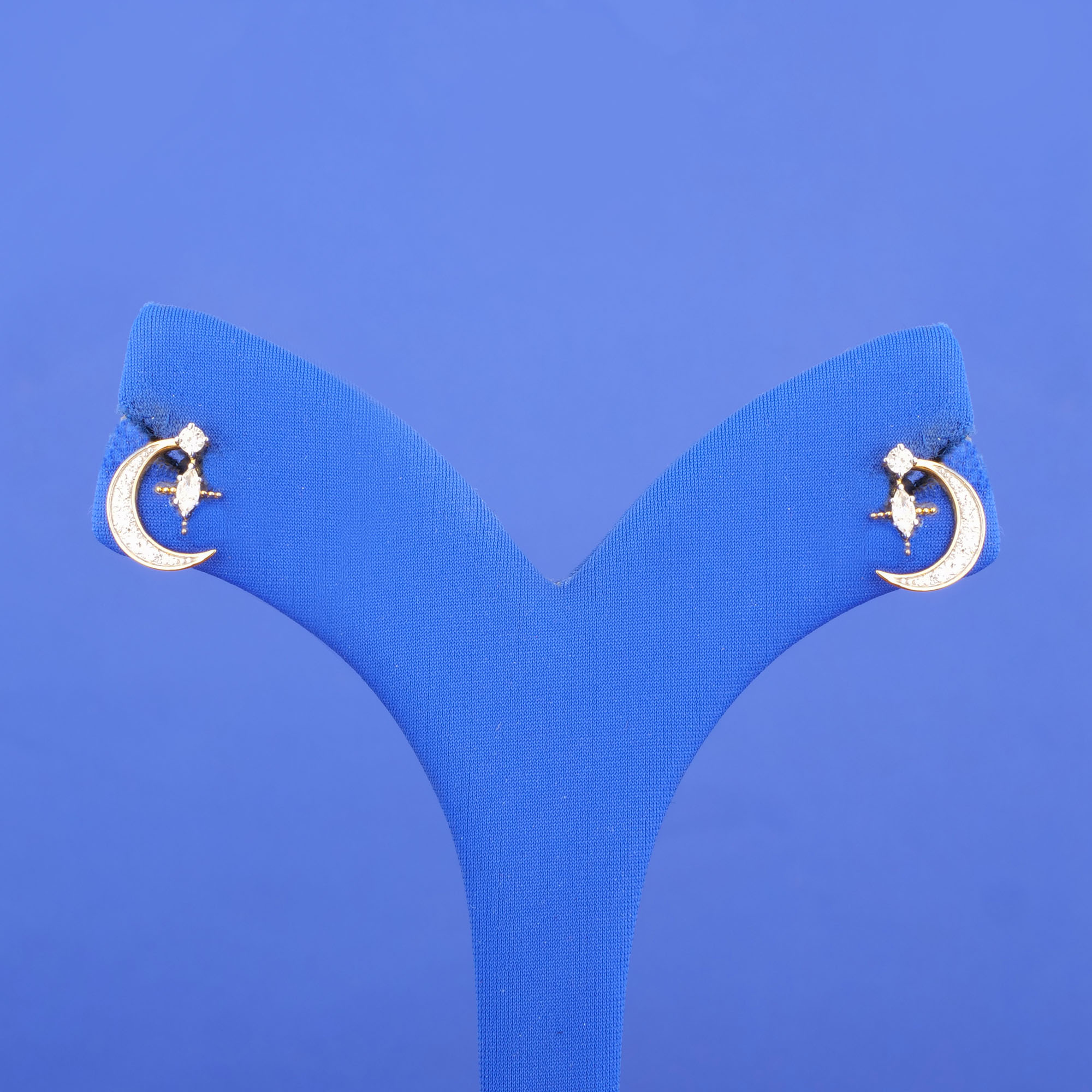 18K Yellow Gold Diamond 'Moon' Earrings