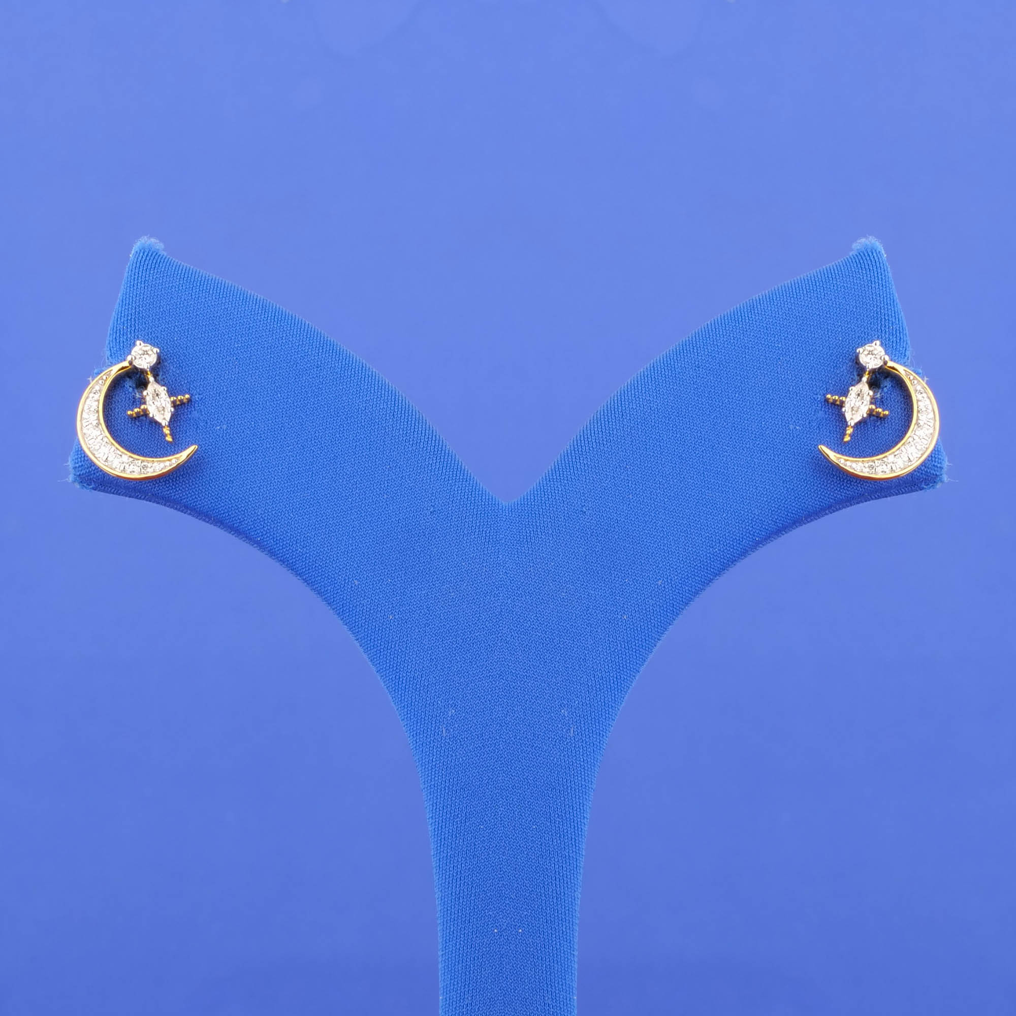 18K Yellow Gold Diamond 'Moon' Earrings