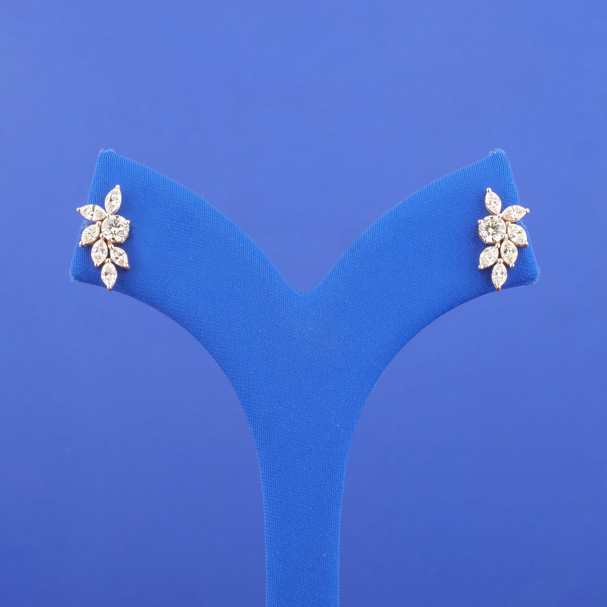 18K Rose Gold Diamond Earrings