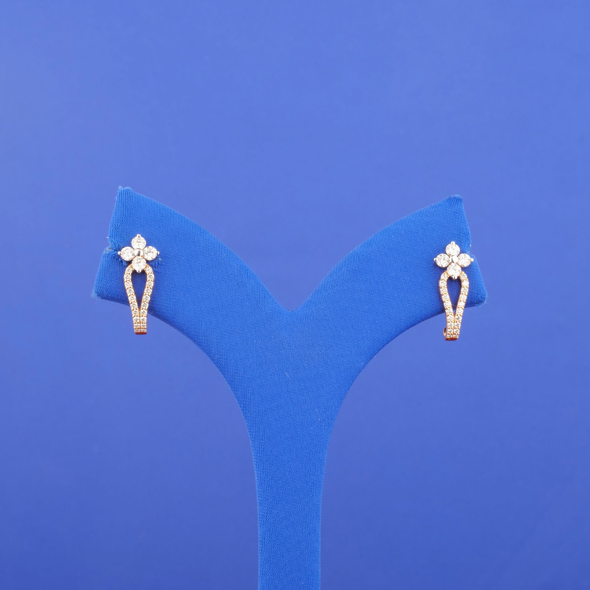 18K Rose Gold Diamond Earrings