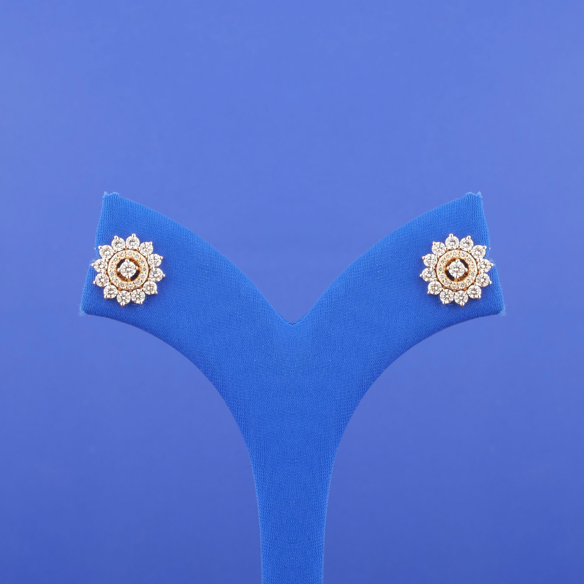 18K Rose Gold Diamond Earrings