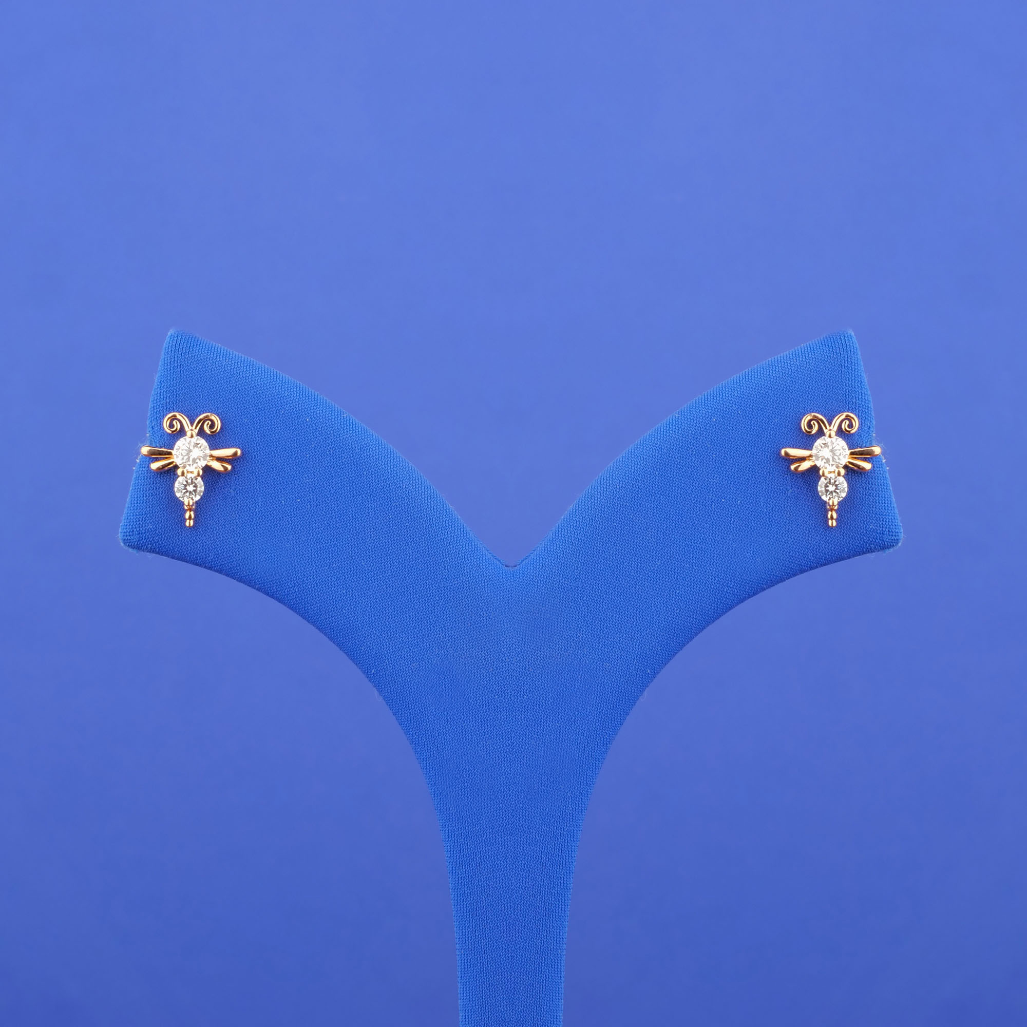 18K Rose Gold Diamond 'Dragonfly' Earrings