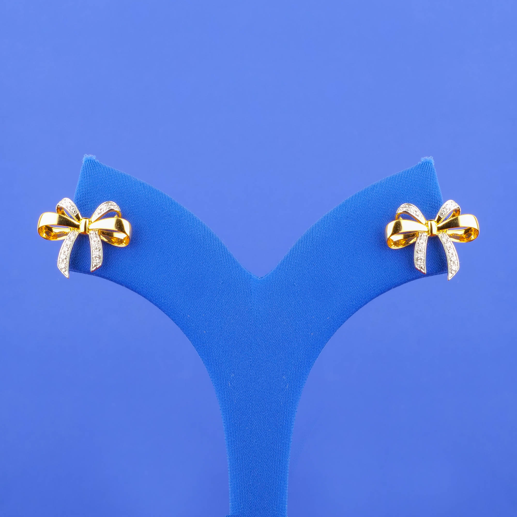 18K Yellow Gold Diamond 'Bow' Earrings