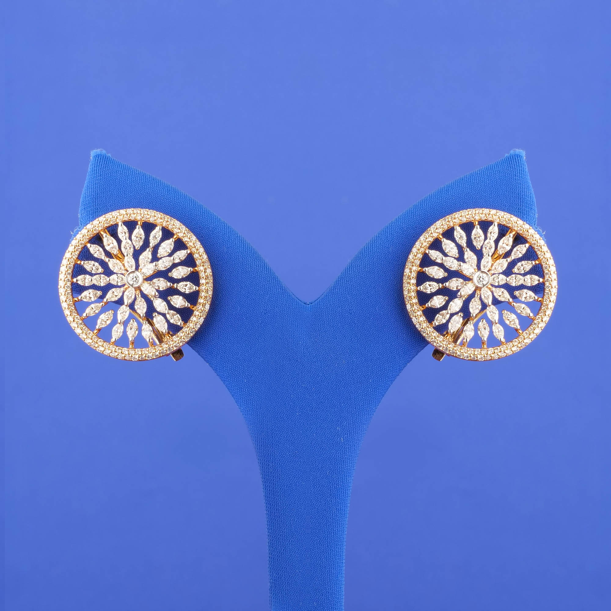 18K Rose Gold Diamond Earrings