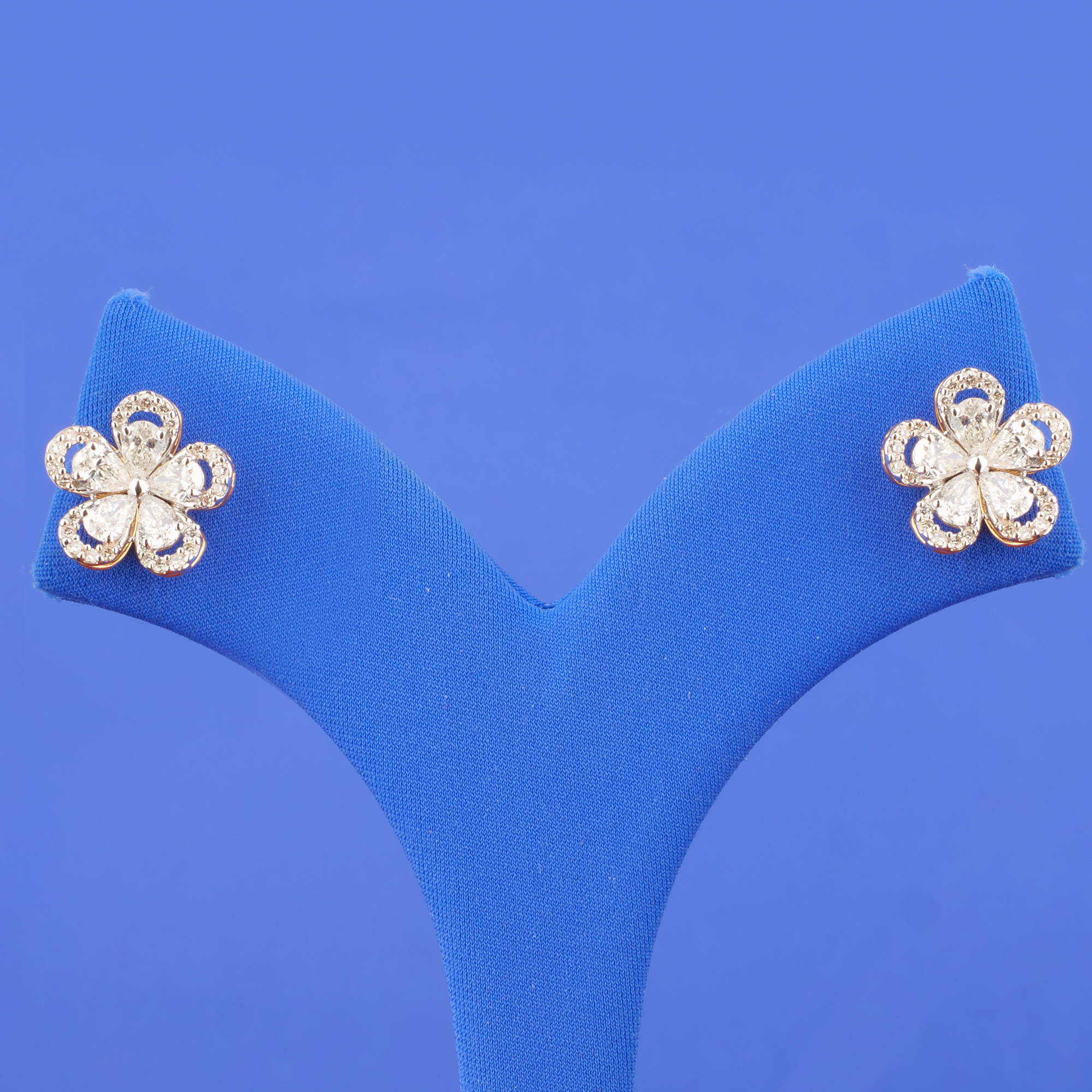 18K Rose Gold Diamond Earrings