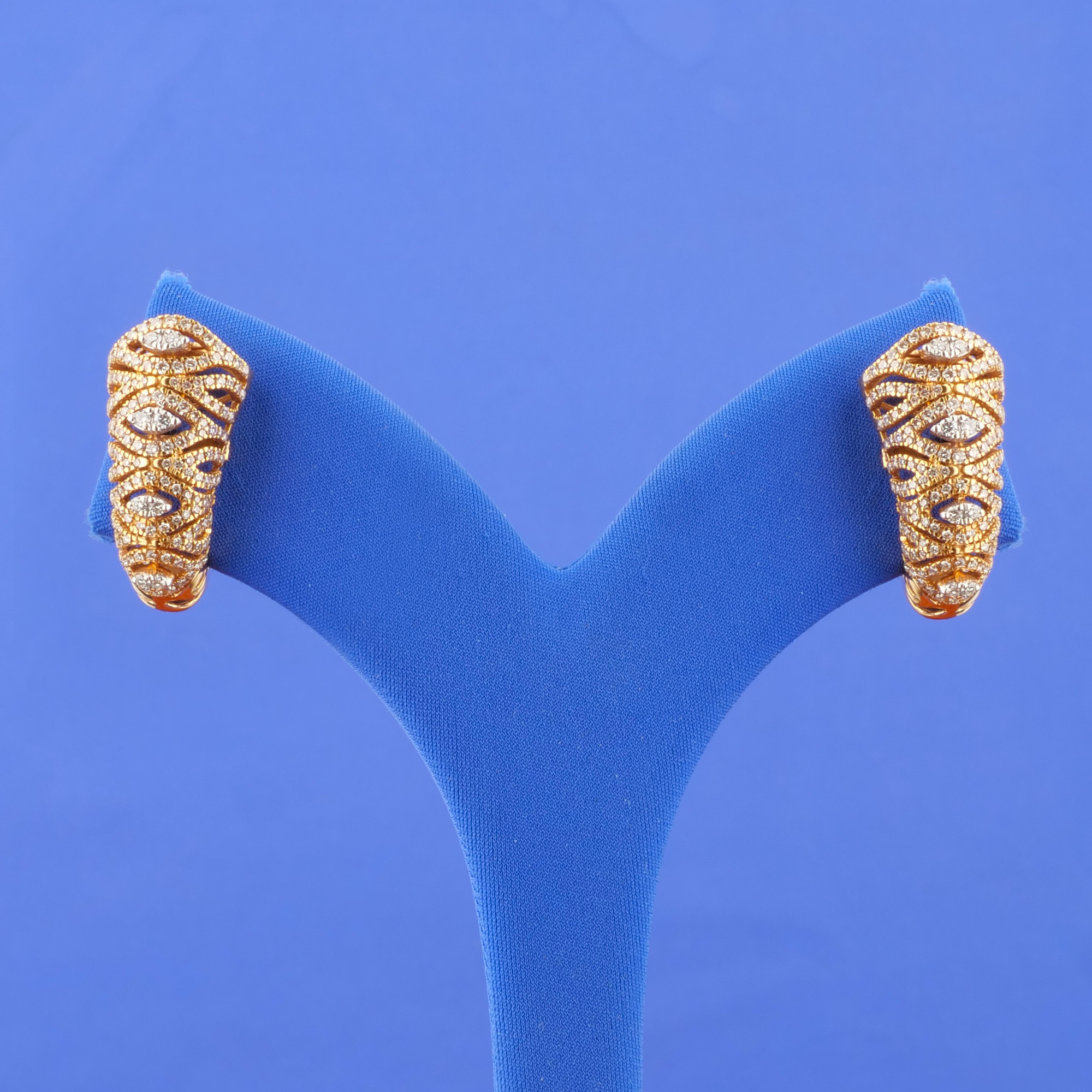 18K Rose Gold Diamond Earrings