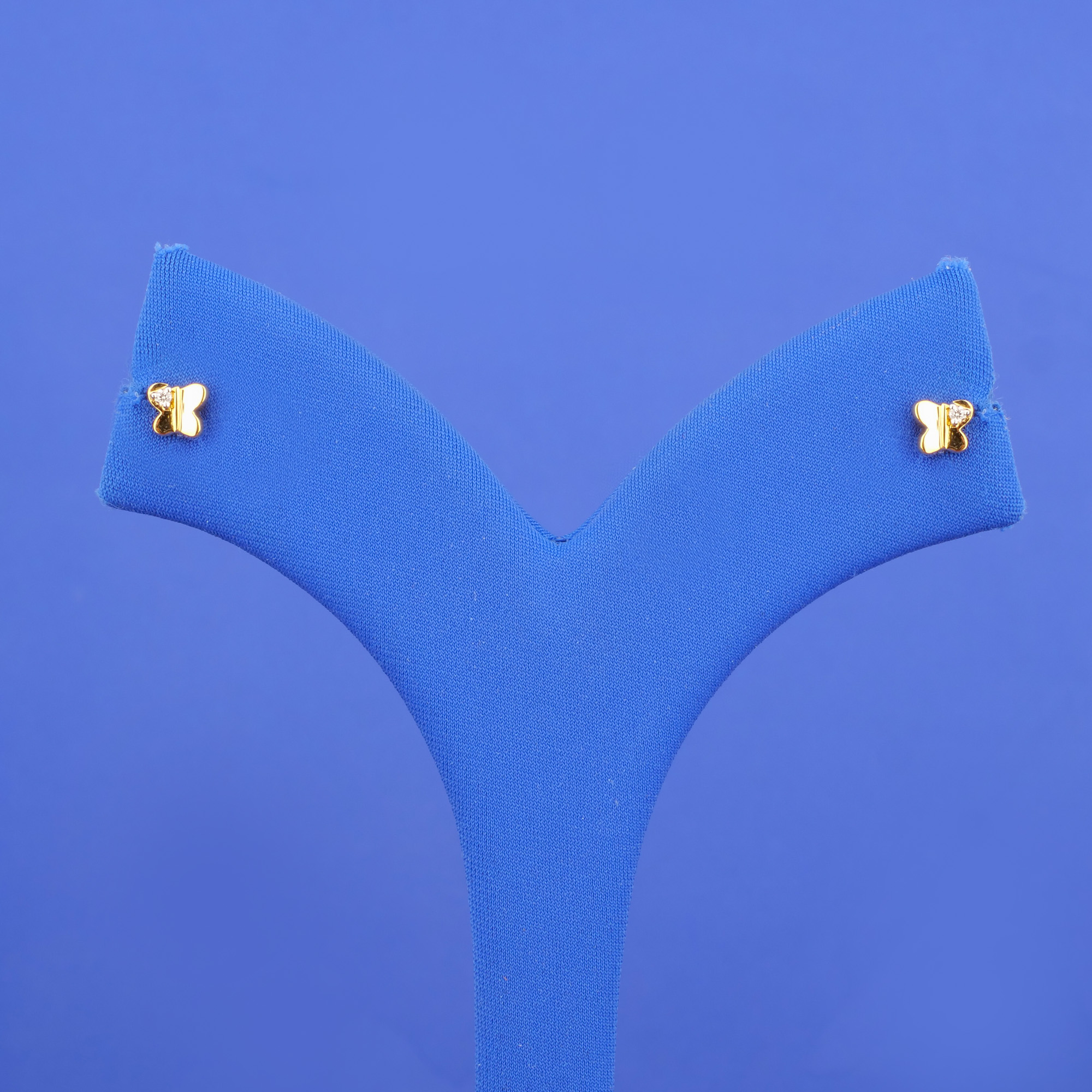 18K Yellow Gold Baby Diamond 'Butterfly' Earrings