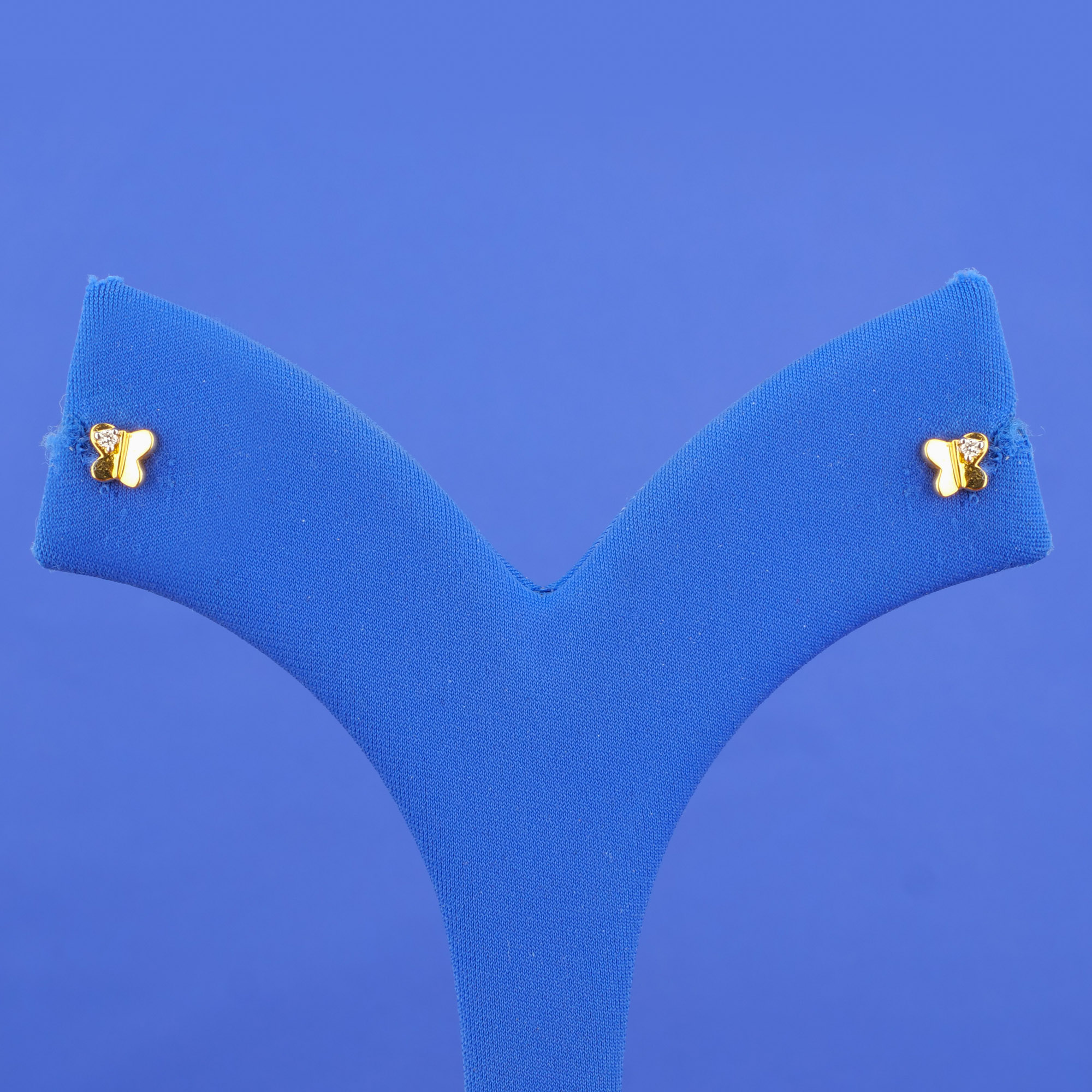 18K Yellow Gold Baby Diamond 'Butterfly' Earrings