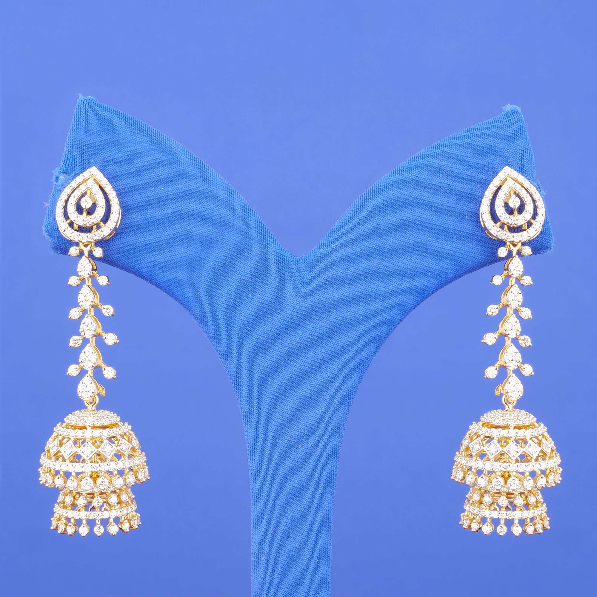 18K Yellow Gold Diamond 'Jhumka' Earrings