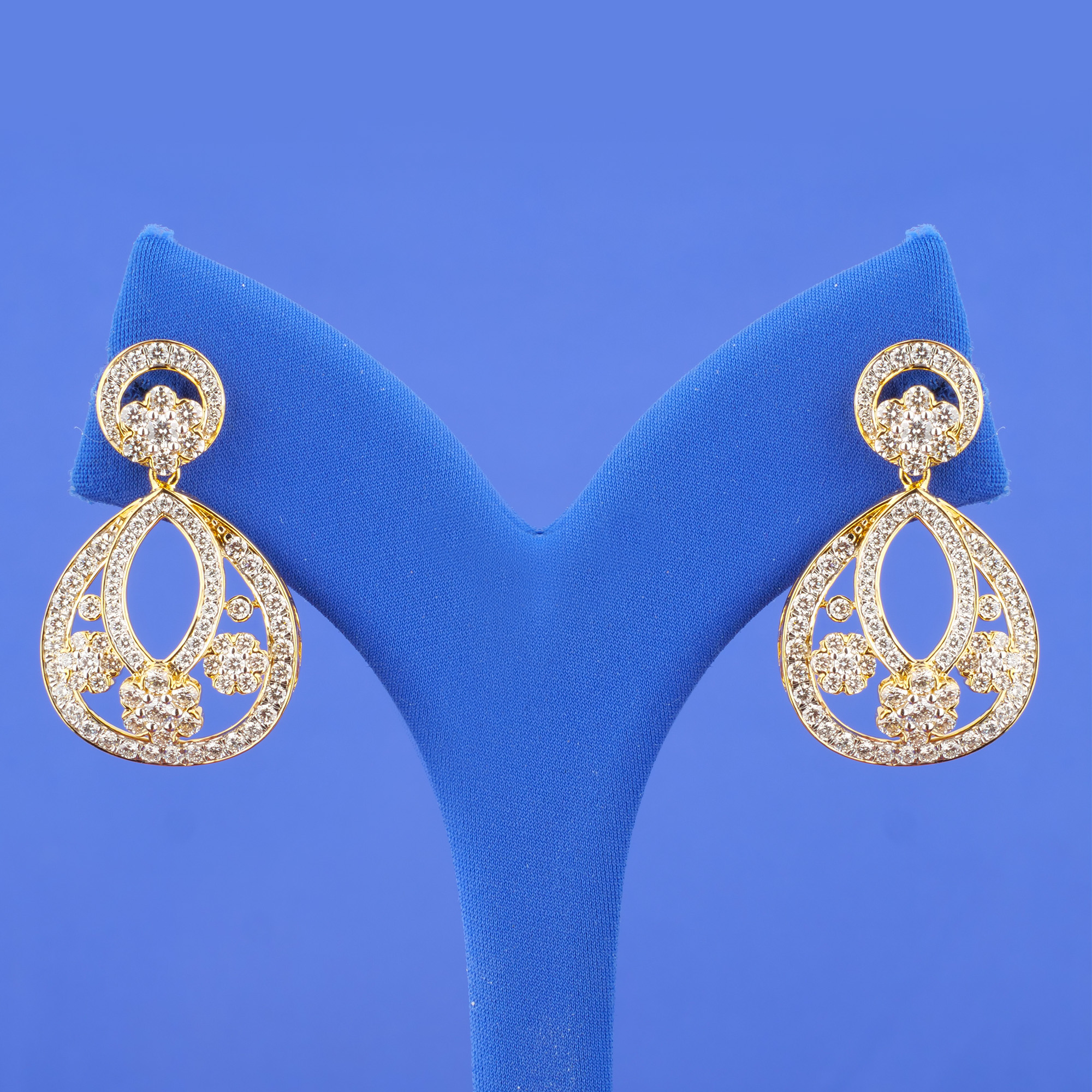 18K Yellow Gold Diamond 'Chandbali' Earrings