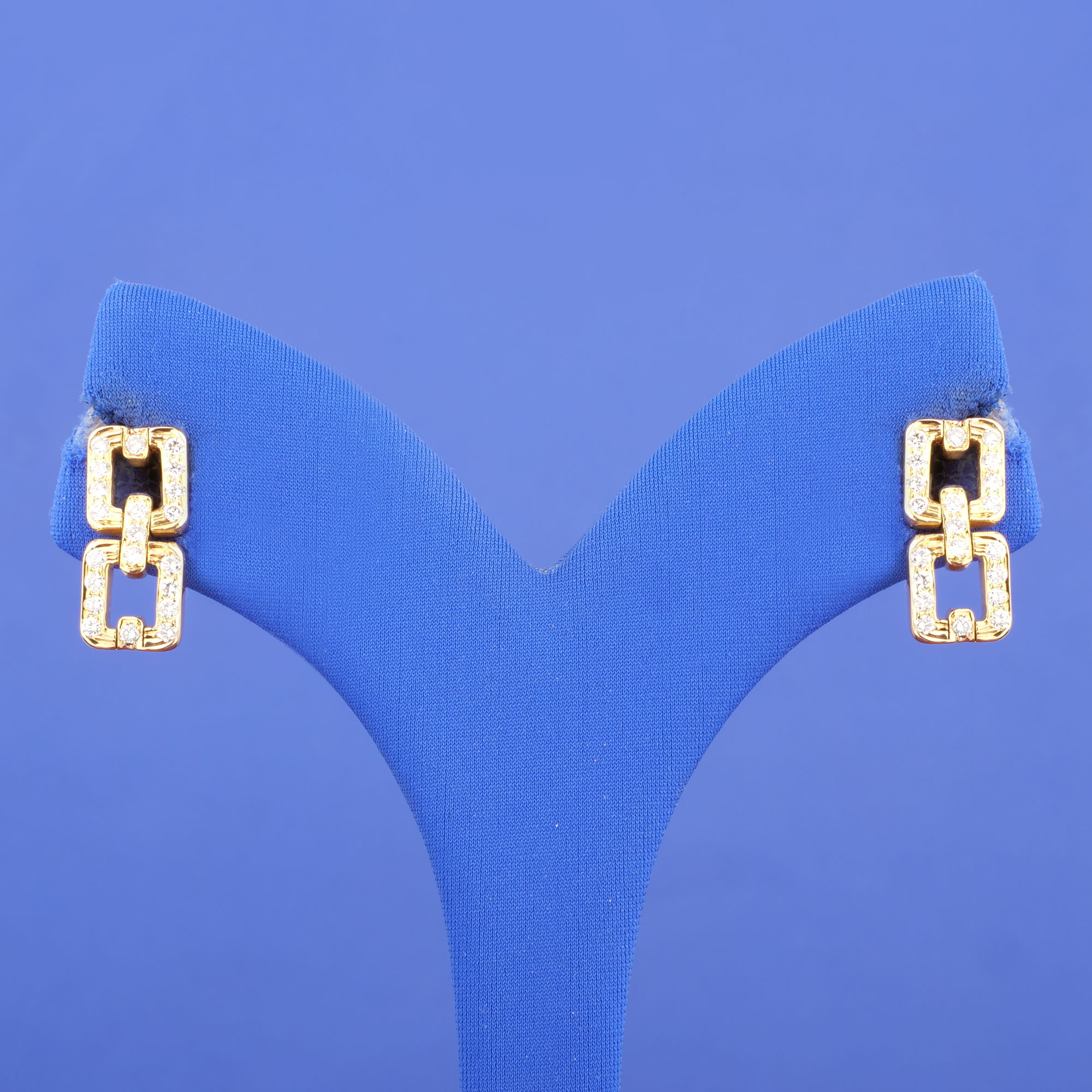 18K Yellow Gold Diamond 'Link' Earrings