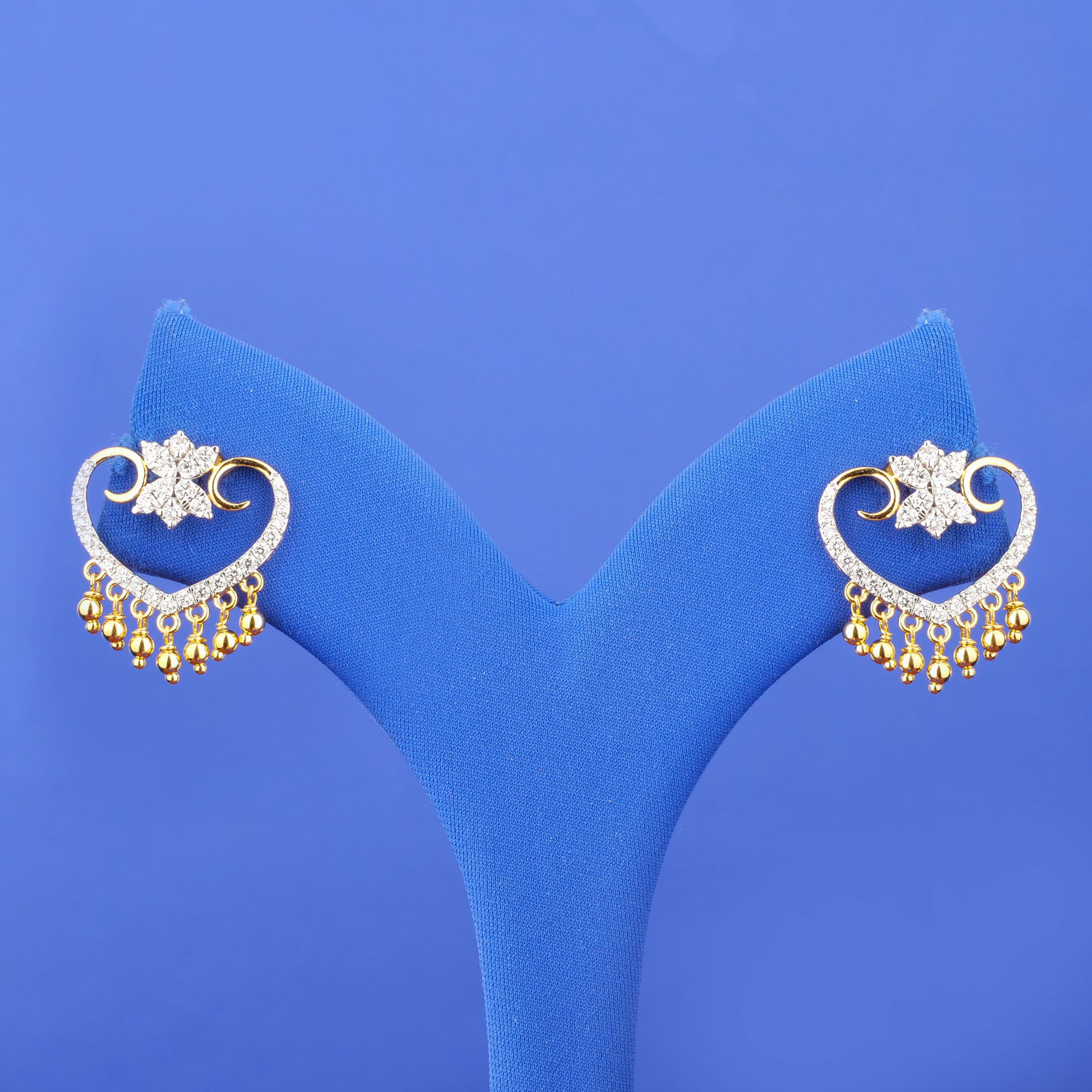 18K Yellow Gold Diamond 'Chandbali' Earrings