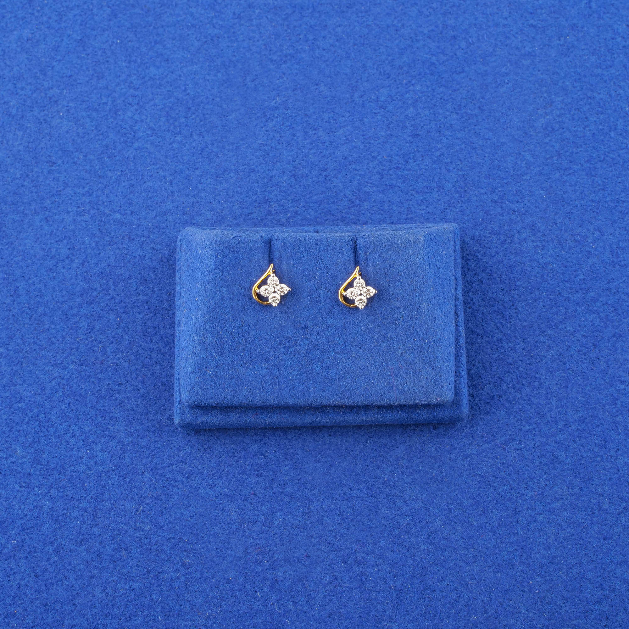 18K Yellow Gold Baby Diamond Earrings