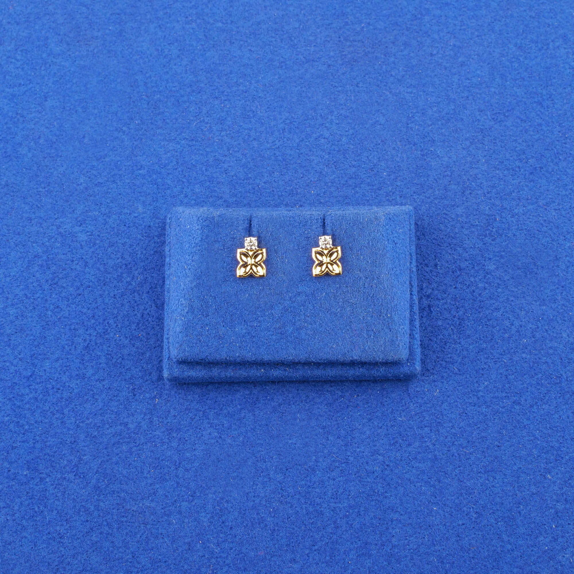 18K Yellow Gold Baby Diamond 'Butterfly' Earrings