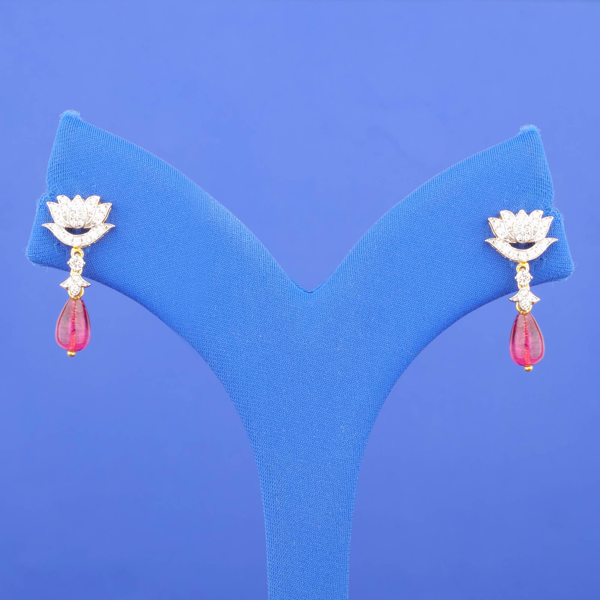 18K Yellow Gold Diamond 'Lotus' Earrings (Intchg.)
