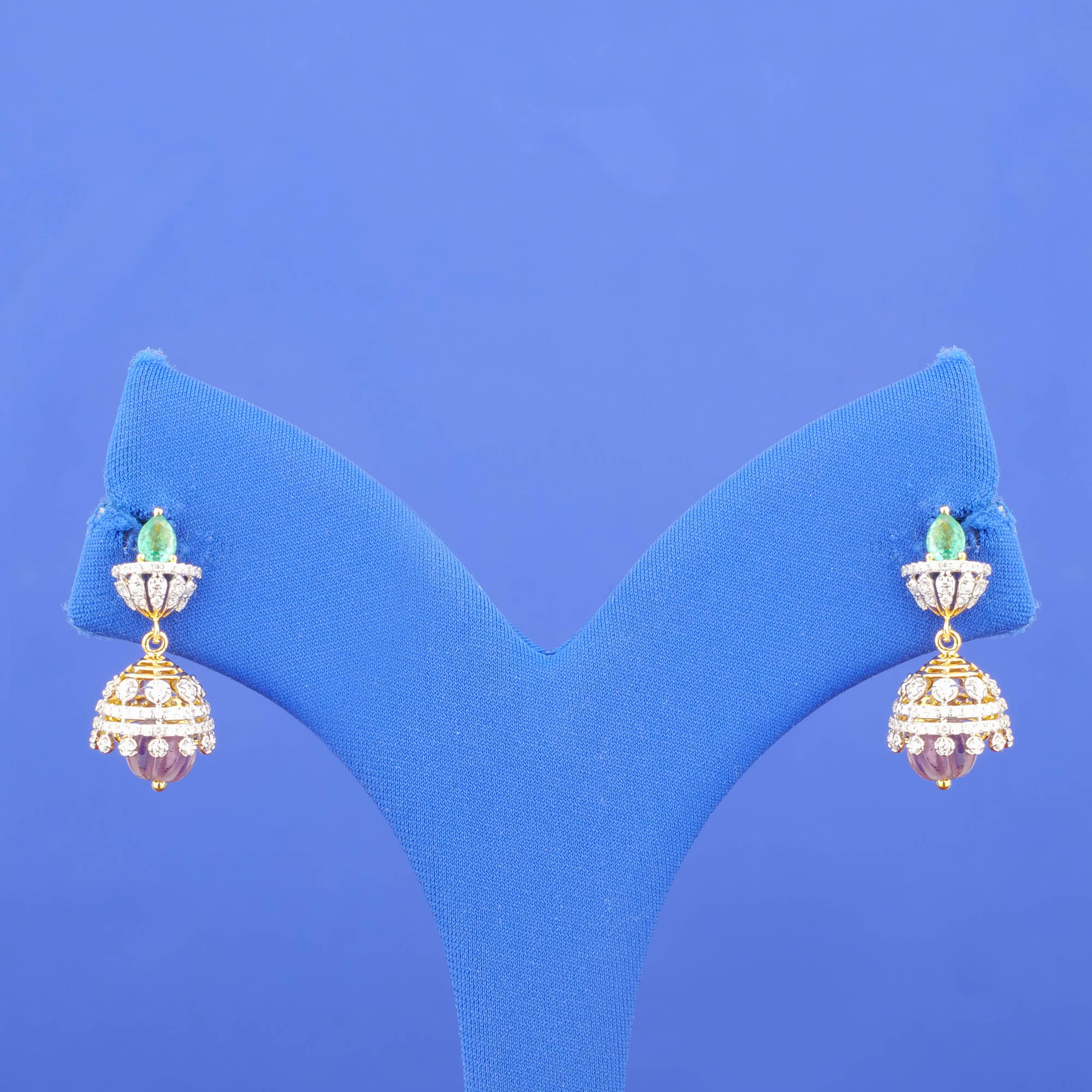 18K Gold Diamond 'Jhumka' Earrings