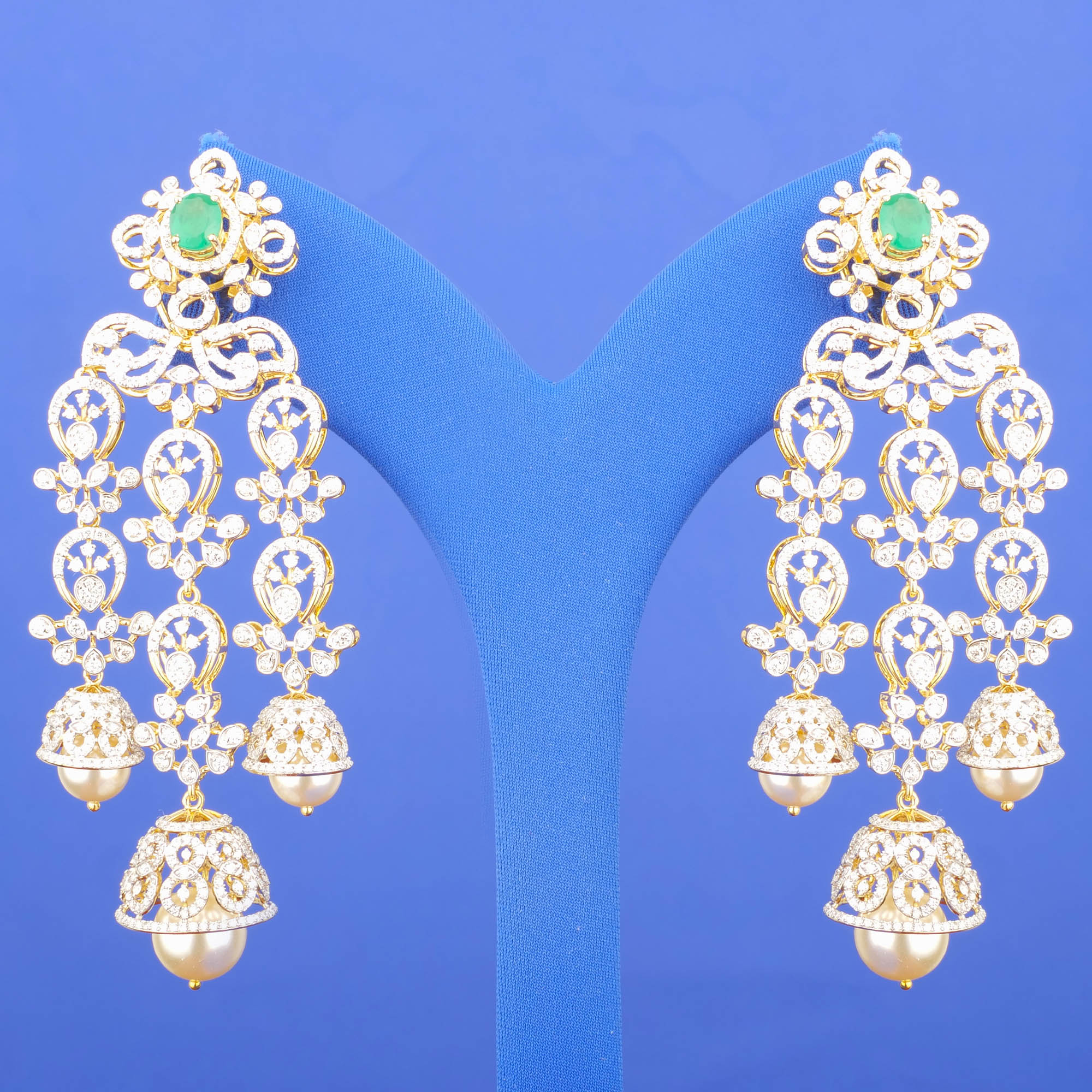 18K YG Diamond 'Chandelier' Earrings (Cat. #1)