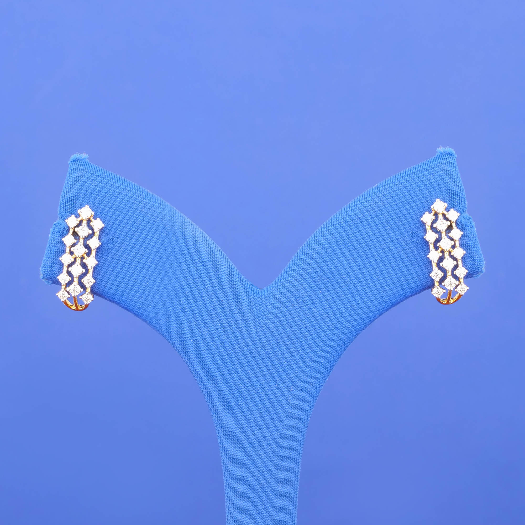 18K Yellow Gold Diamond 'J' Earrings