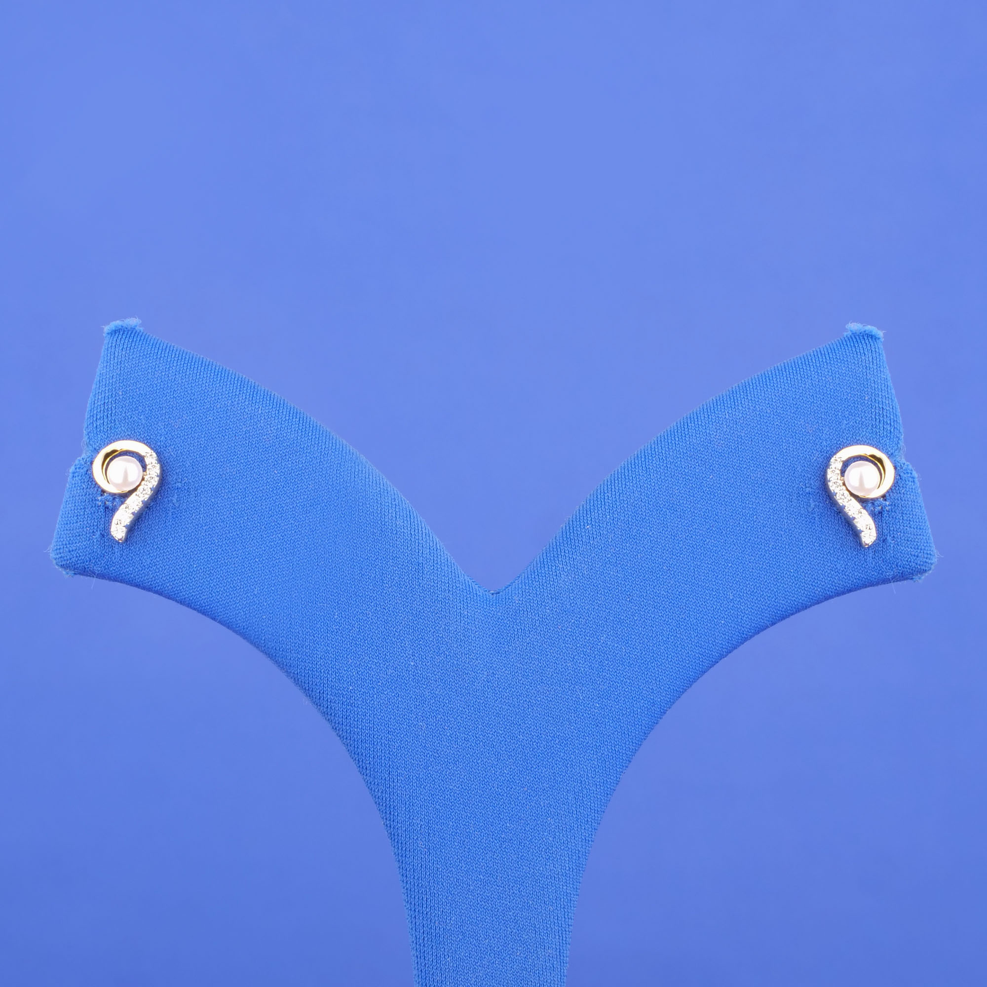 18K Yellow Gold Baby Diamond Pearl Earrings