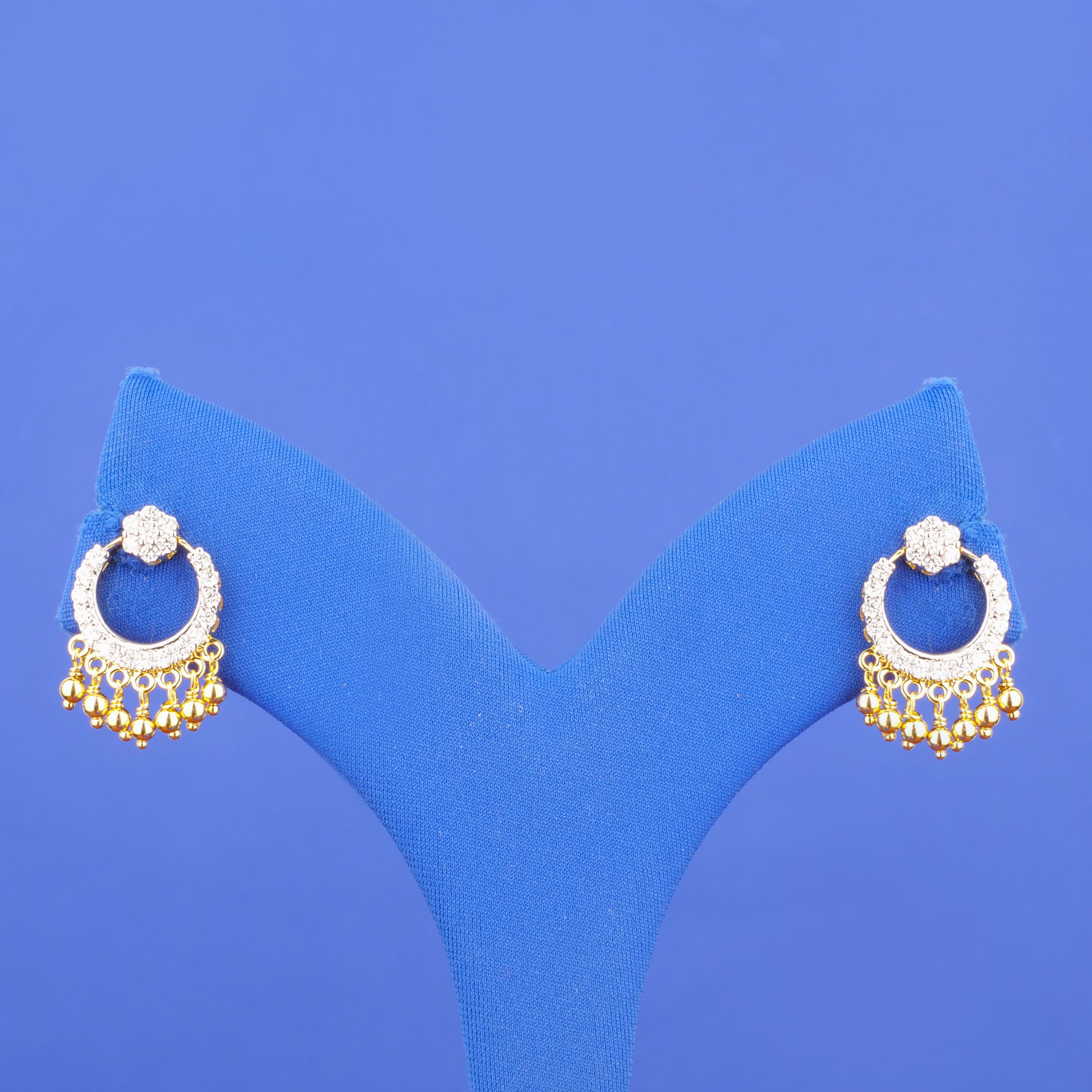 18K Yellow Gold Diamond 'Chandbali' Earrings (Cat. #4B)