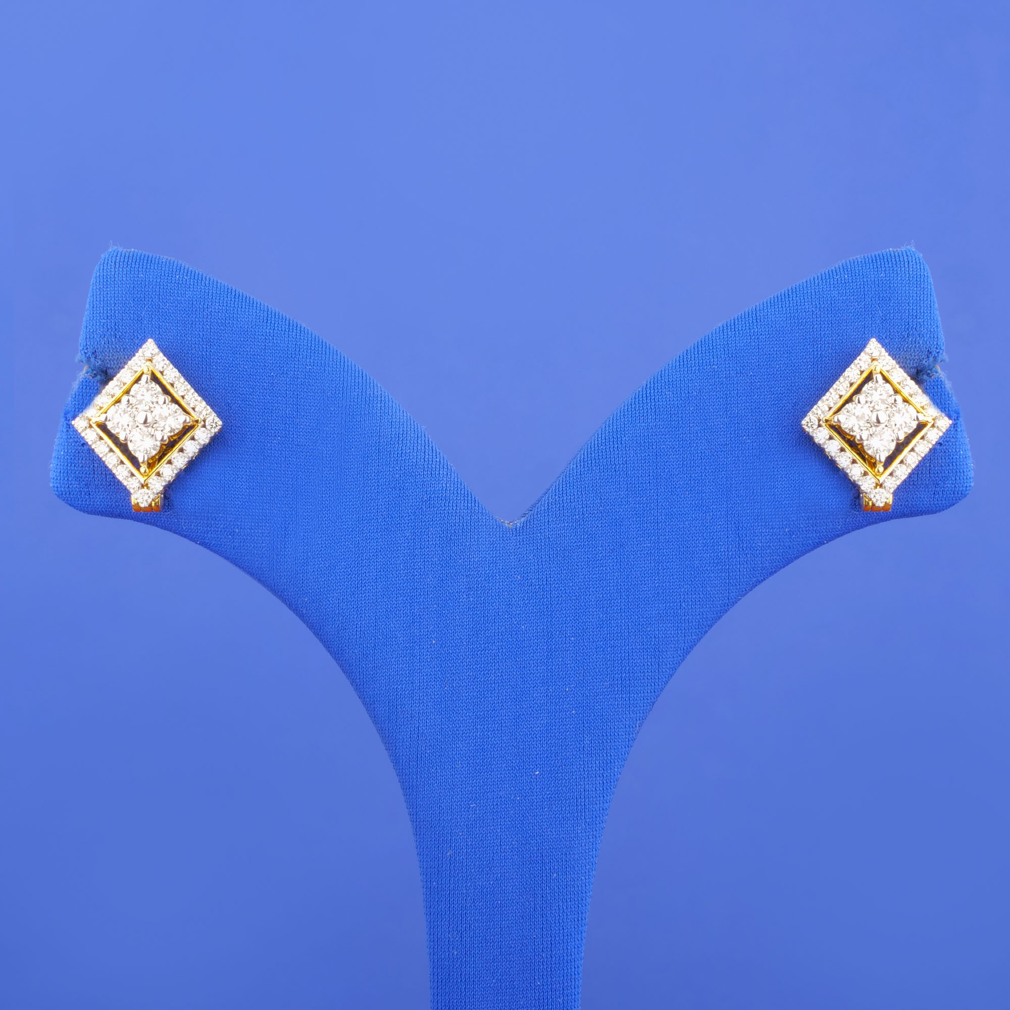 18K Yellow Gold Diamond Earrings (Two-Way)