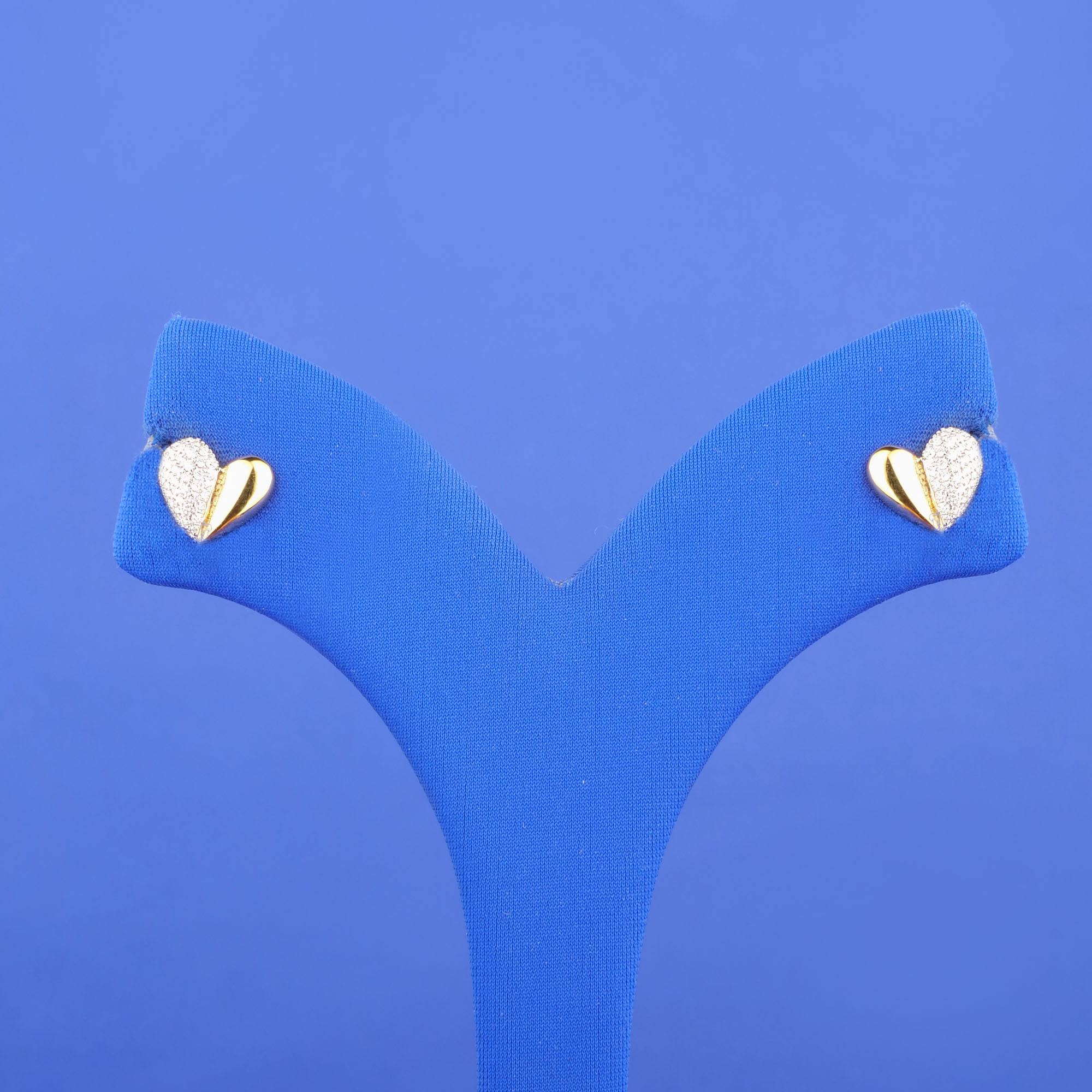 18K Yellow Gold Diamond 'Heart' Earrings