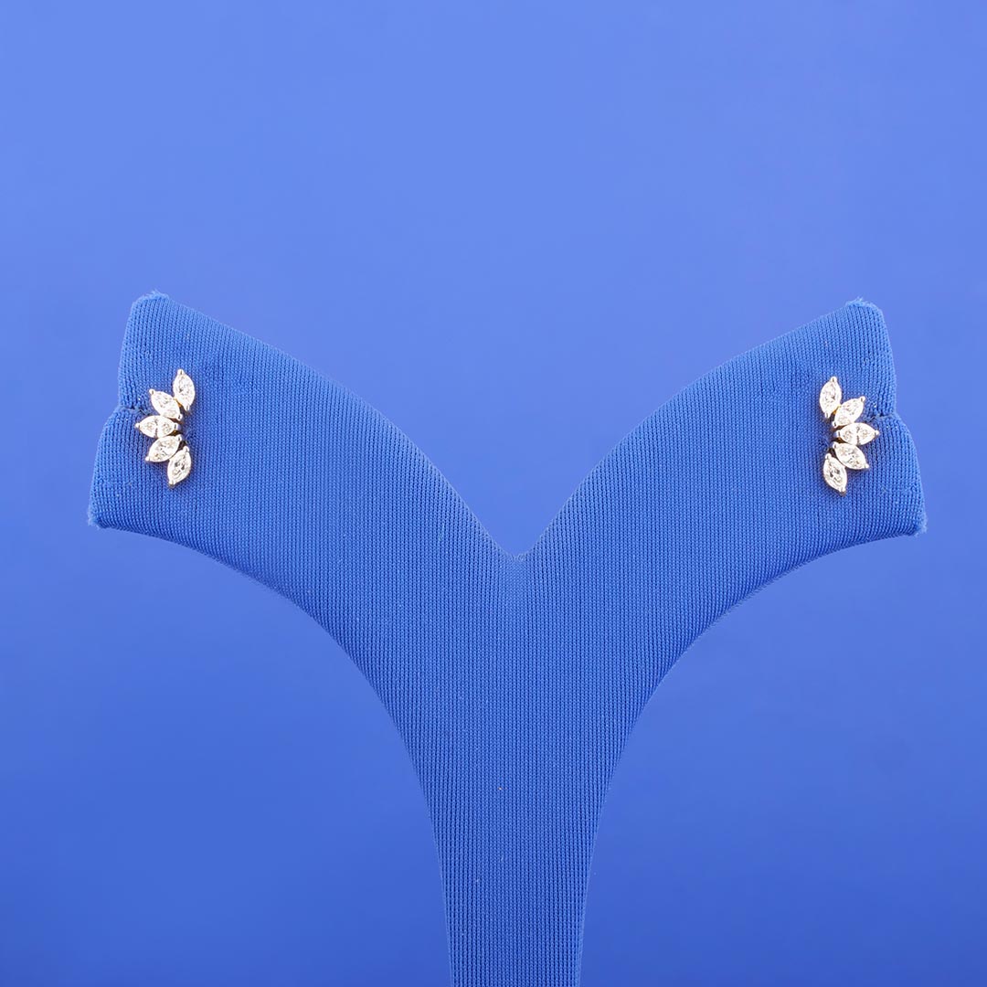 18K Yellow Gold Diamond Earrings