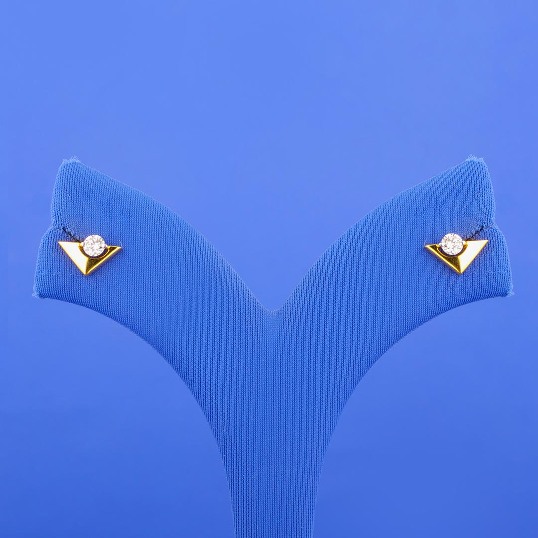18K Yellow Gold Diamond Earrings