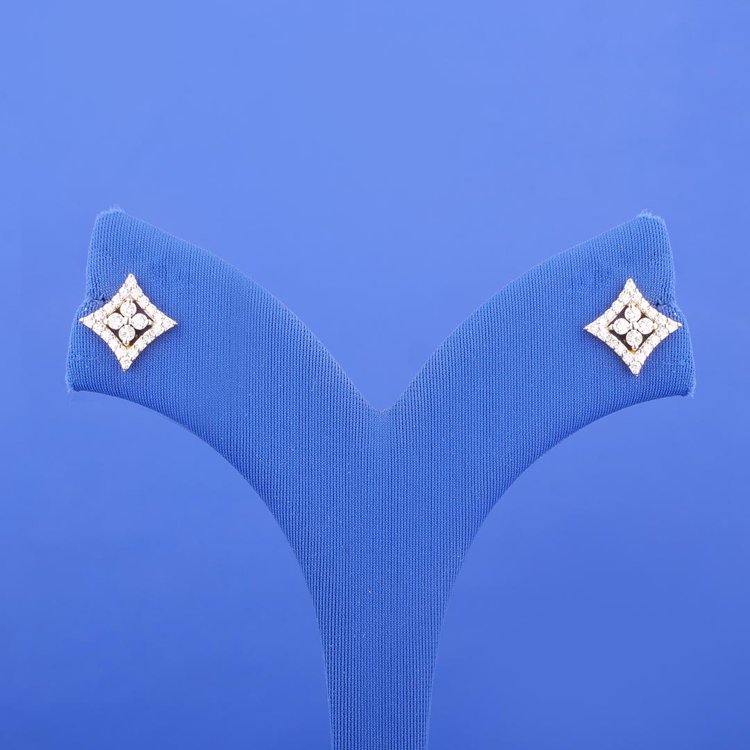 18K Yellow Gold Diamond Earrings