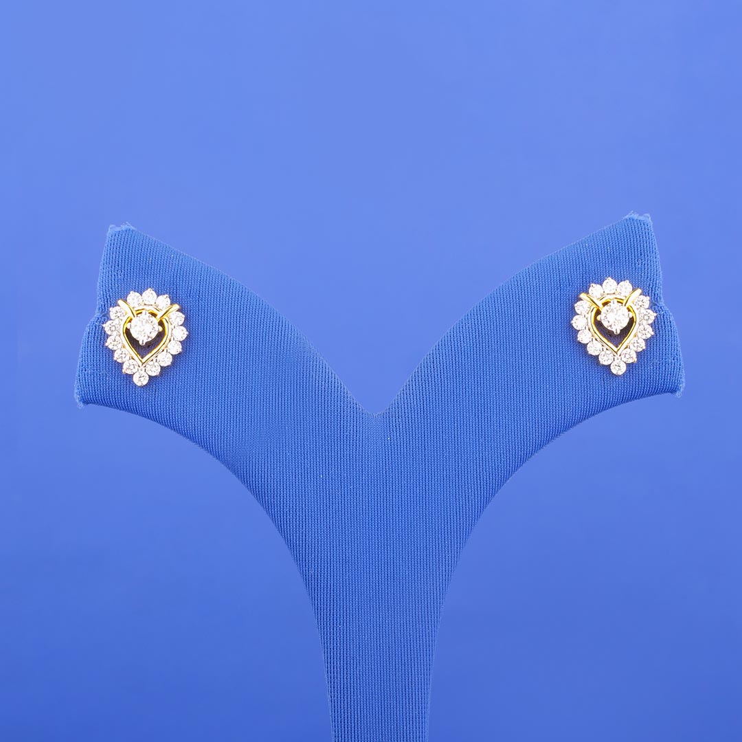 18K Yellow Gold Diamond Earrings