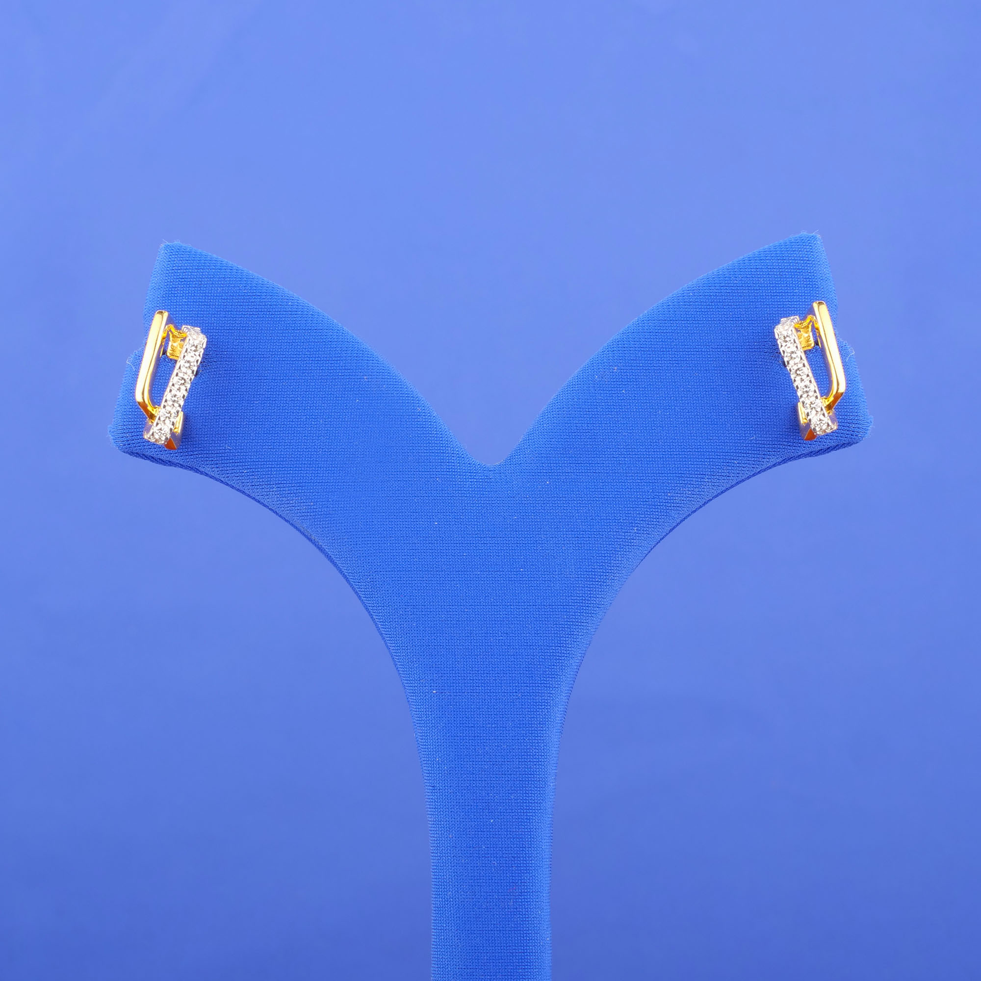 18K Yellow Gold Diamond 'Cube' Earrings