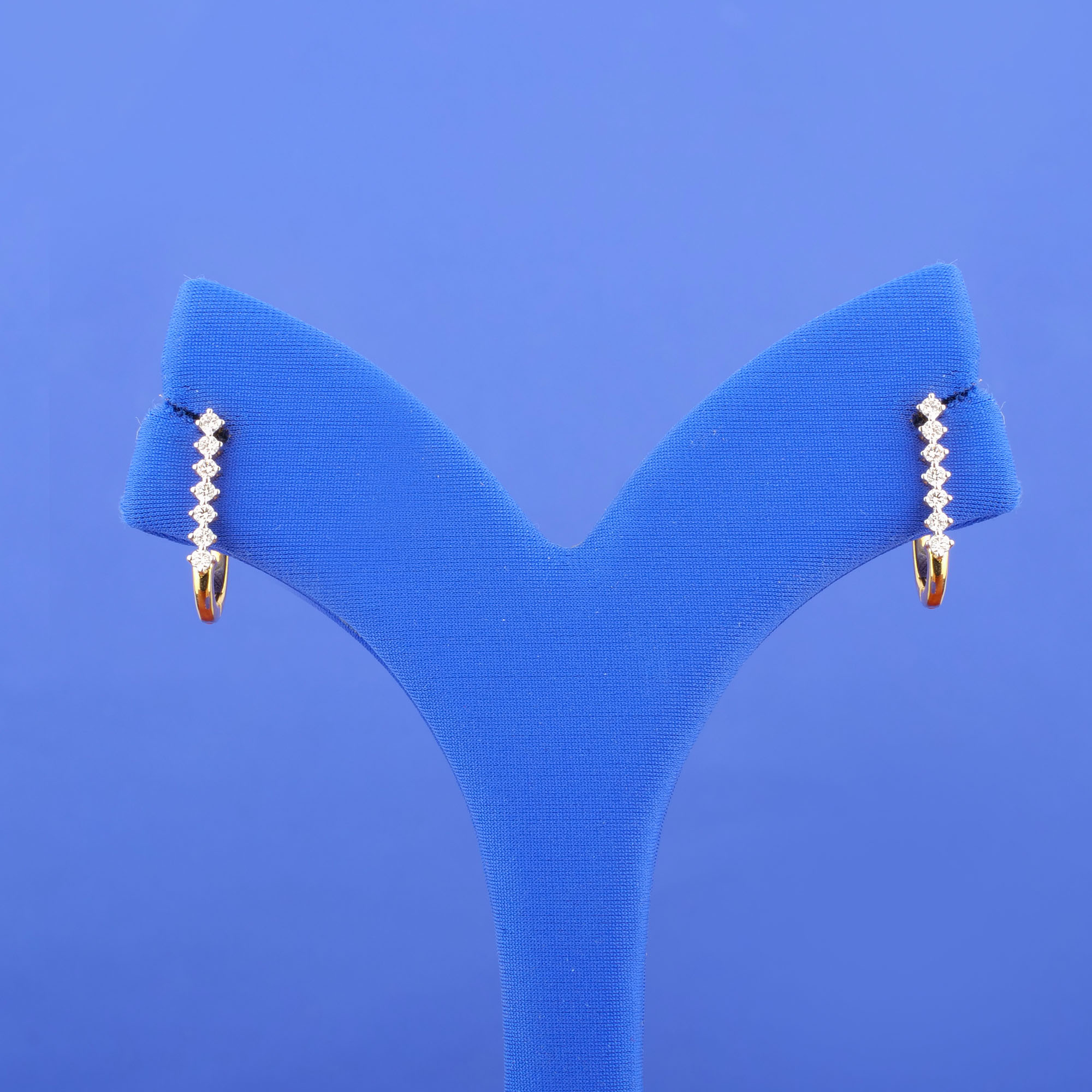 18K Yellow Gold Diamond 'C' Earrings