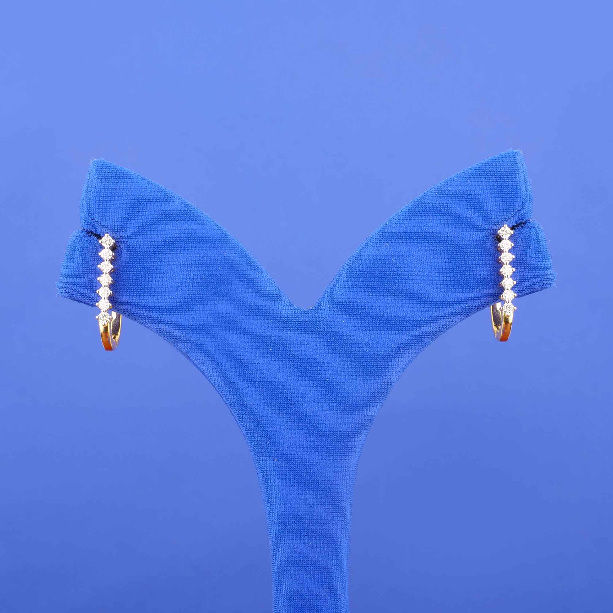 18K Yellow Gold Diamond 'C' Earrings