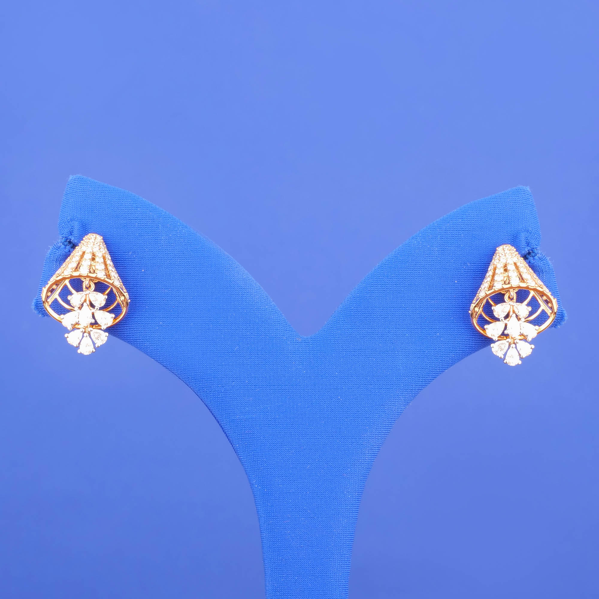 18K Rose Gold Diamond Earrings
