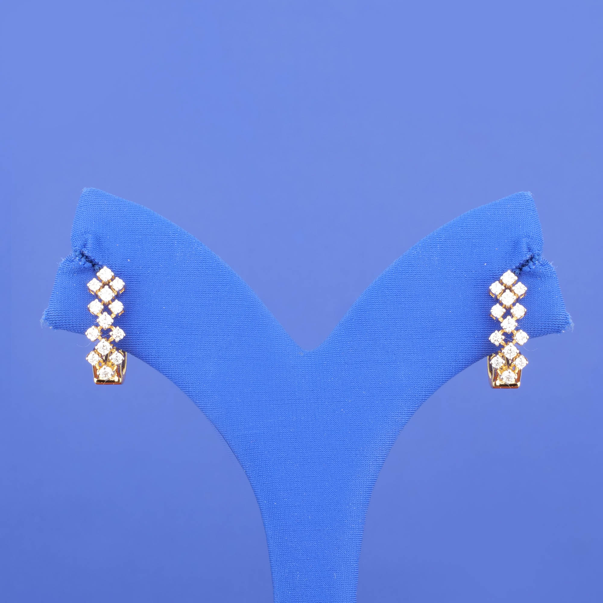 18K Yellow Gold Diamond 'C' Earrings