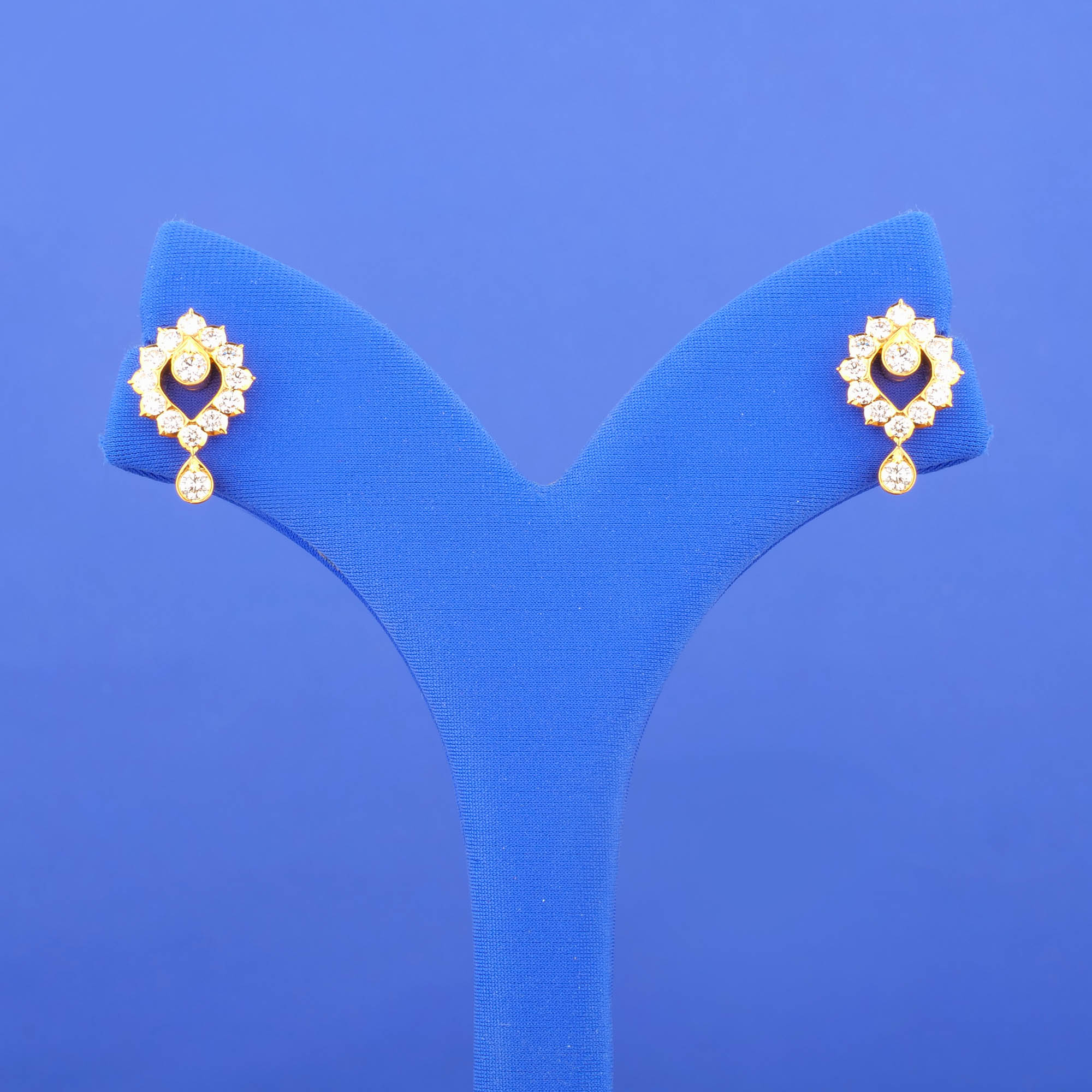 22K Gold Diamond 'Drop' Earrings